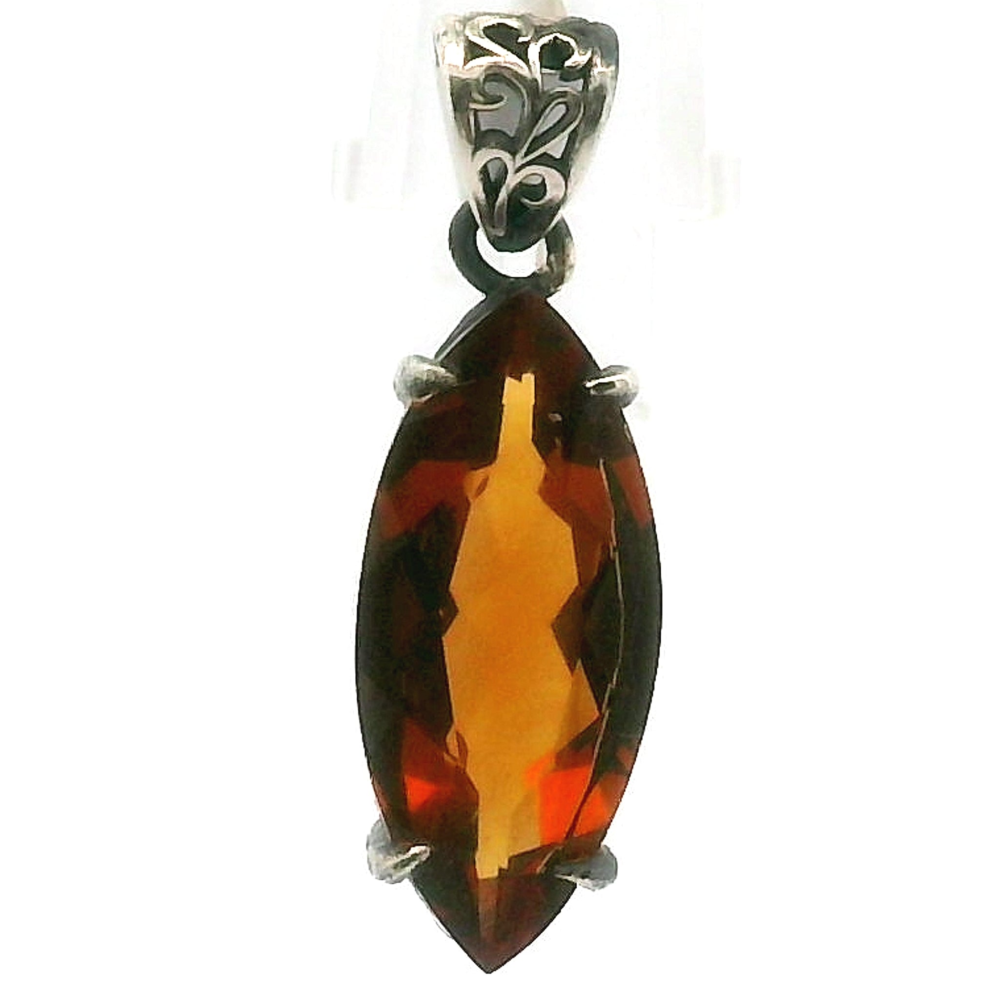 Citrine Bad Witch Pendant .925 Silver for Abundance and Prosperity