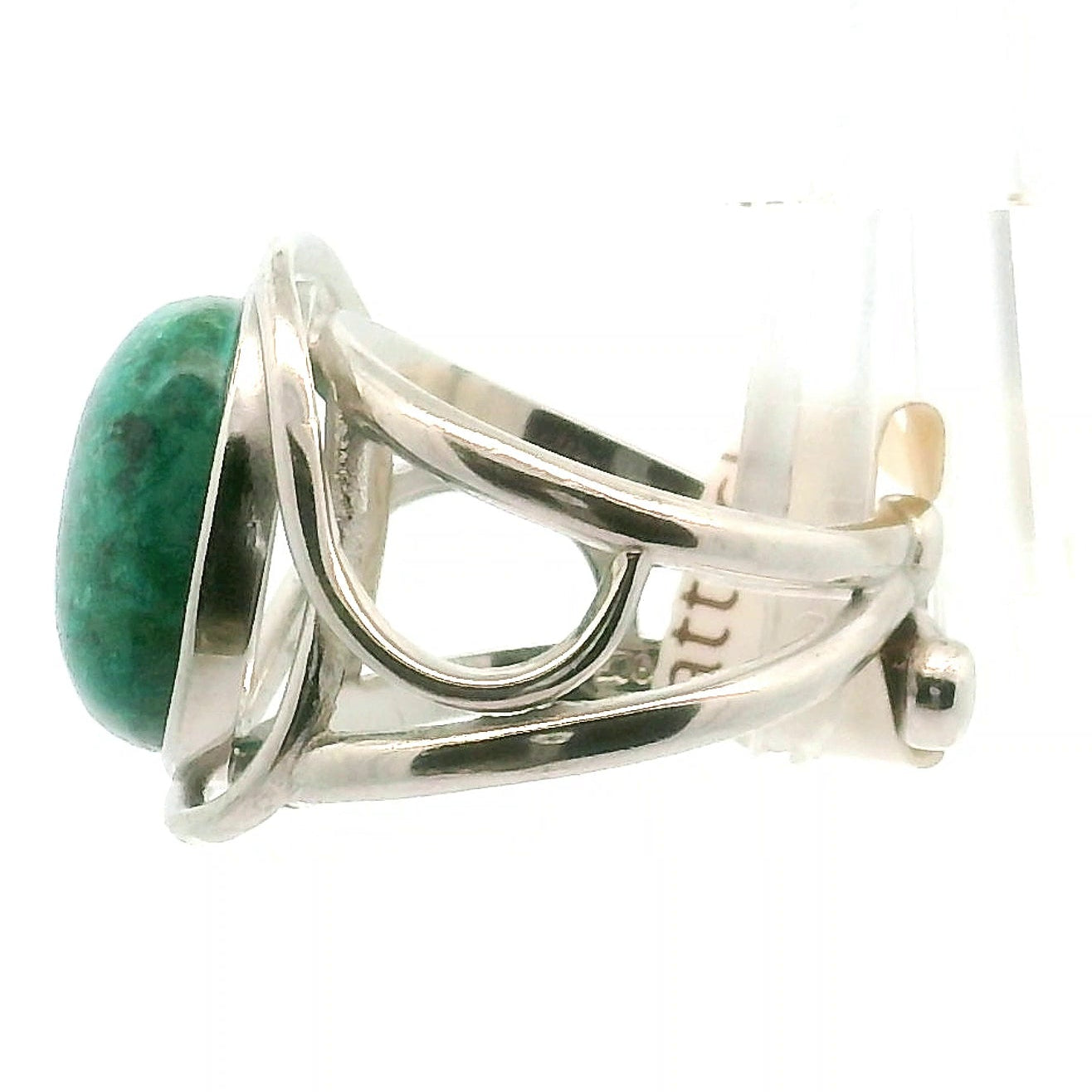 Shattuckite & Chrysocolla Cuff Ring, Adjustable Ring .925 Silver for Goddess Energy, Peaceful Communication and Truth