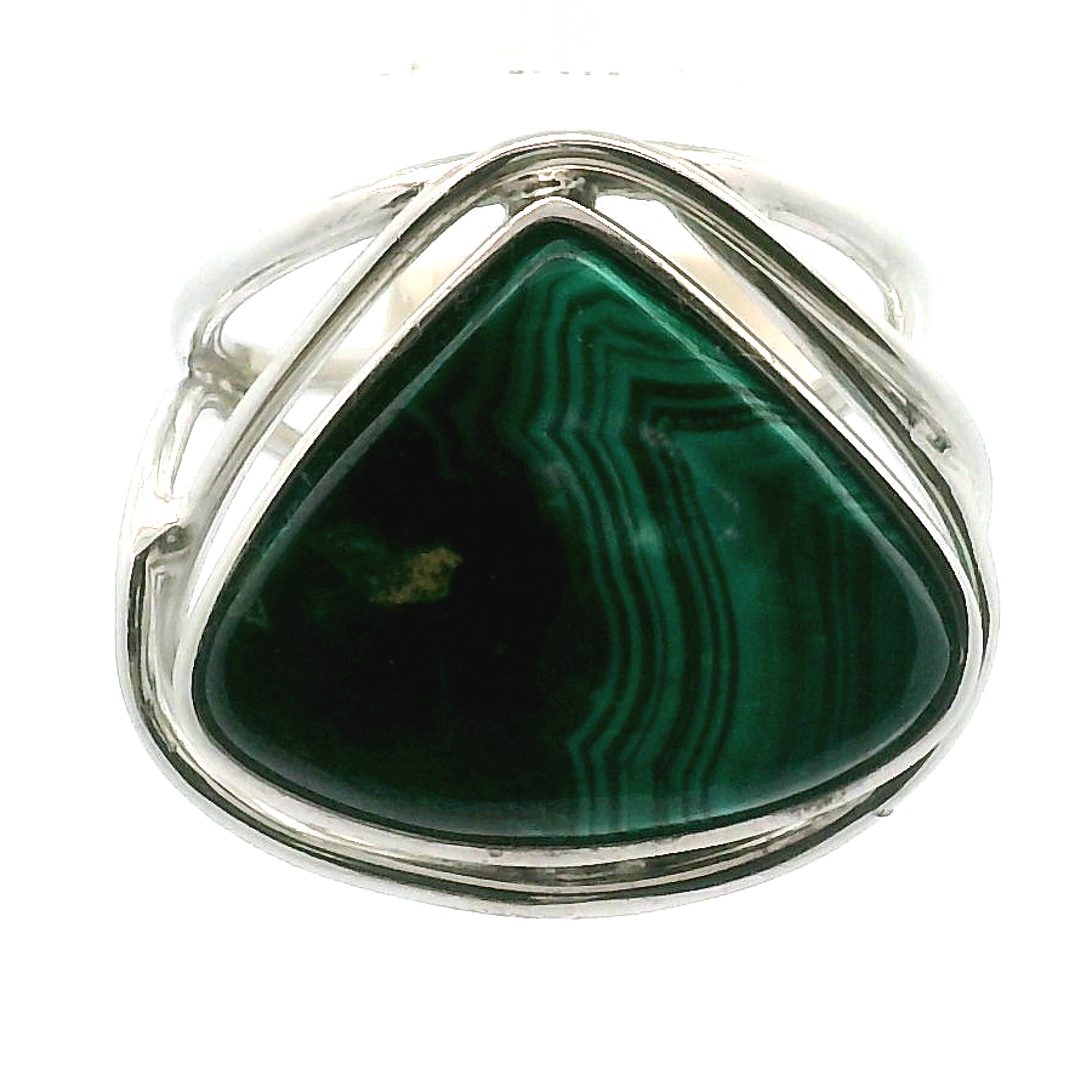 Malachola Cuff Ring .925 Silver for Abundance, Protection and Transformation