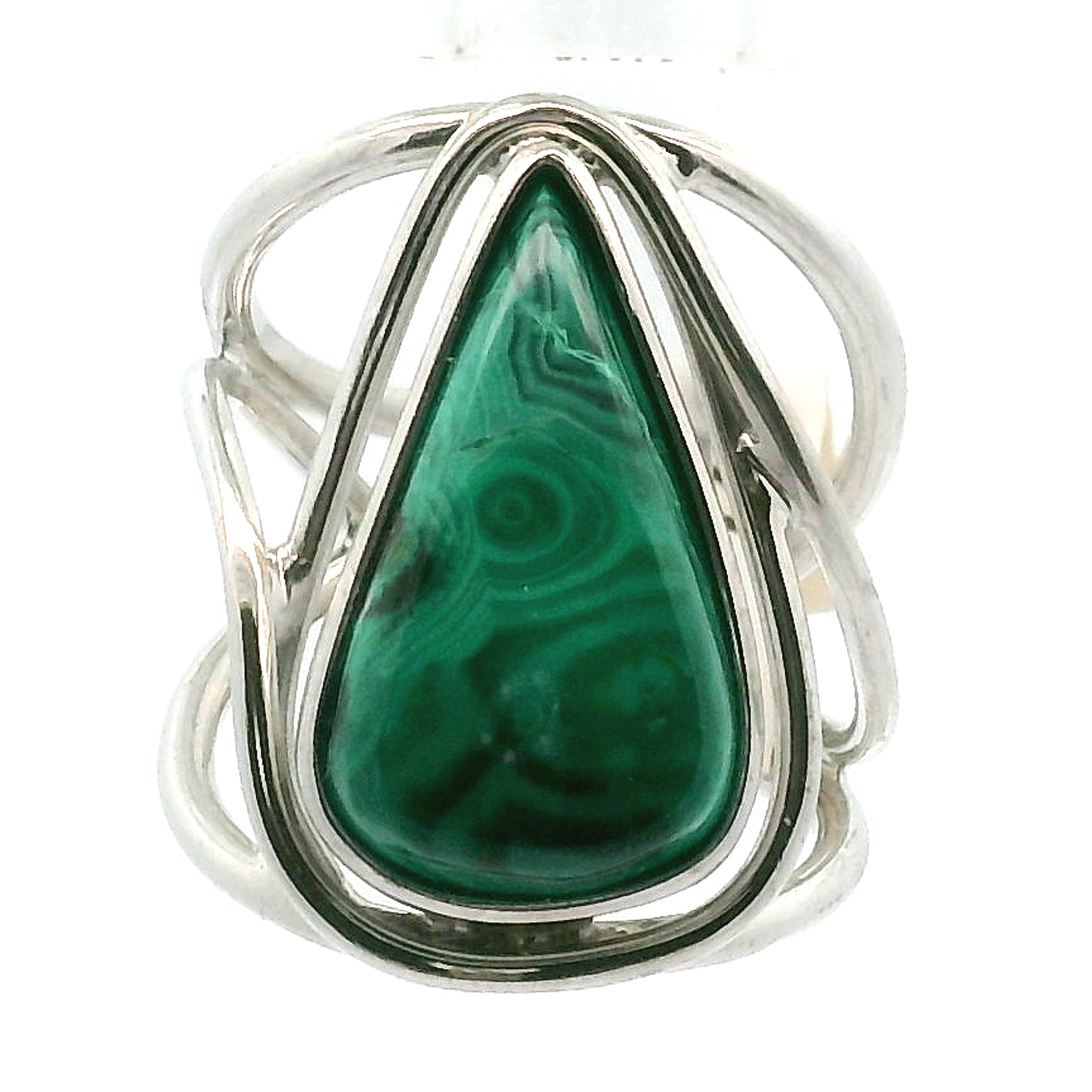 Malachola Cuff Ring .925 Silver for Abundance, Protection and Transformation