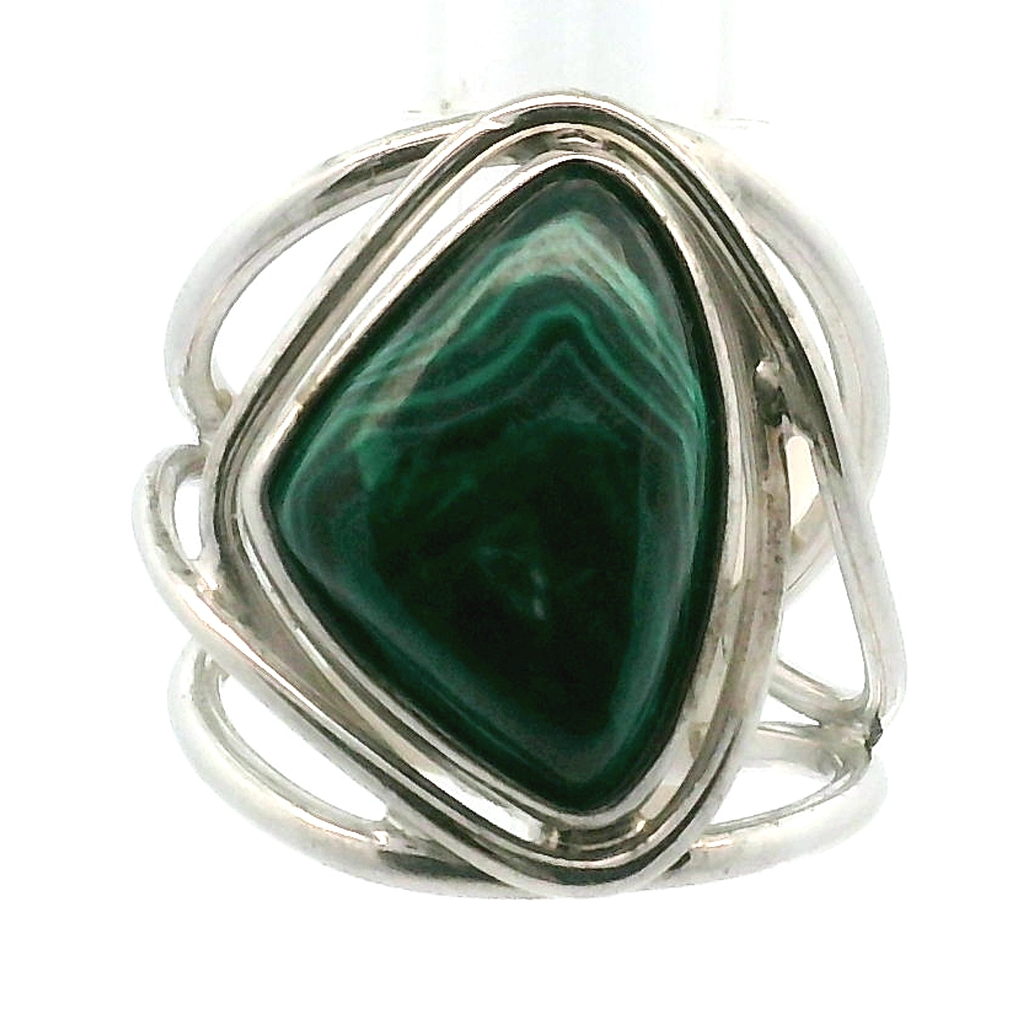 Malachola Cuff Ring .925 Silver for Abundance, Protection and Transformation