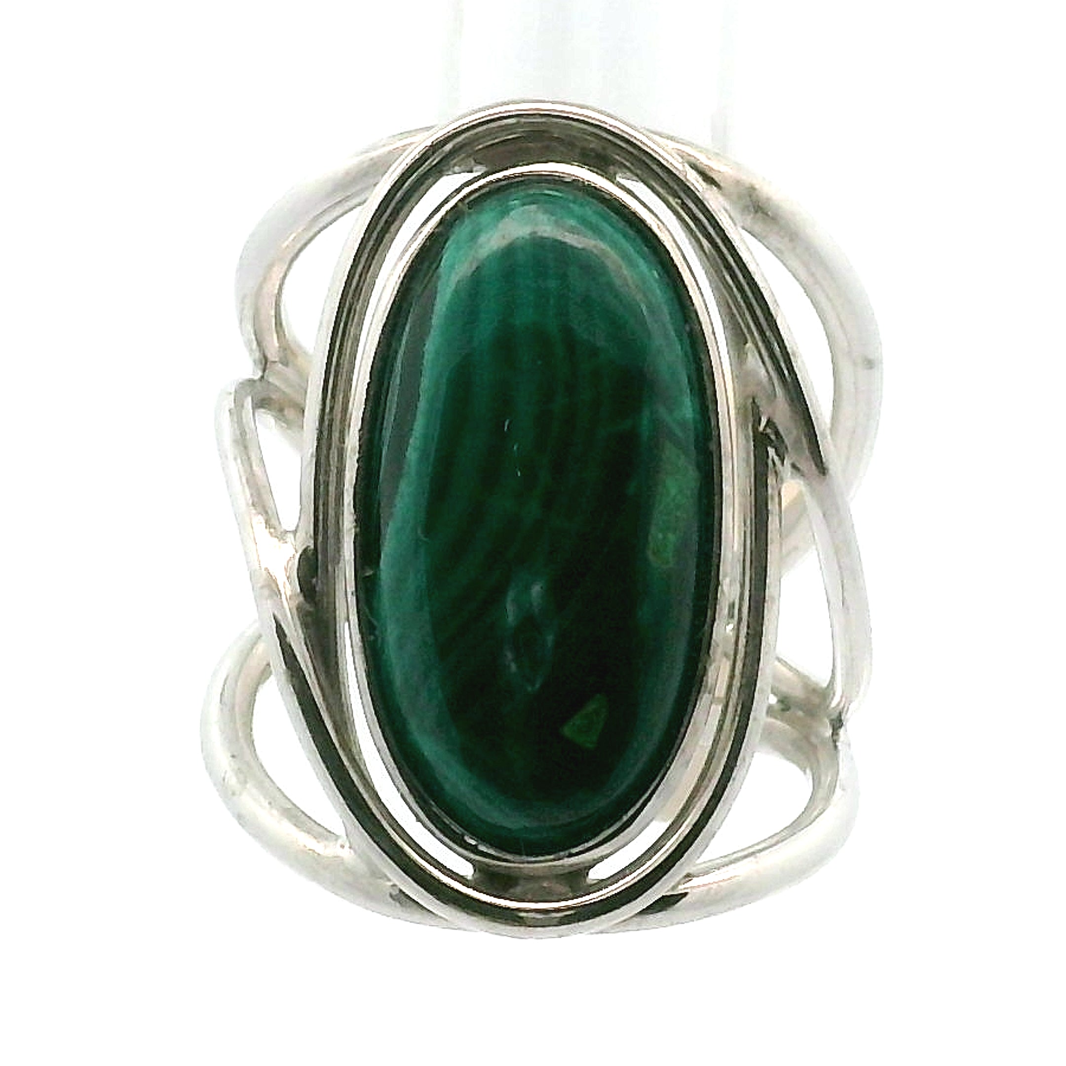 Malachola Cuff Ring .925 Silver for Abundance, Protection and Transformation