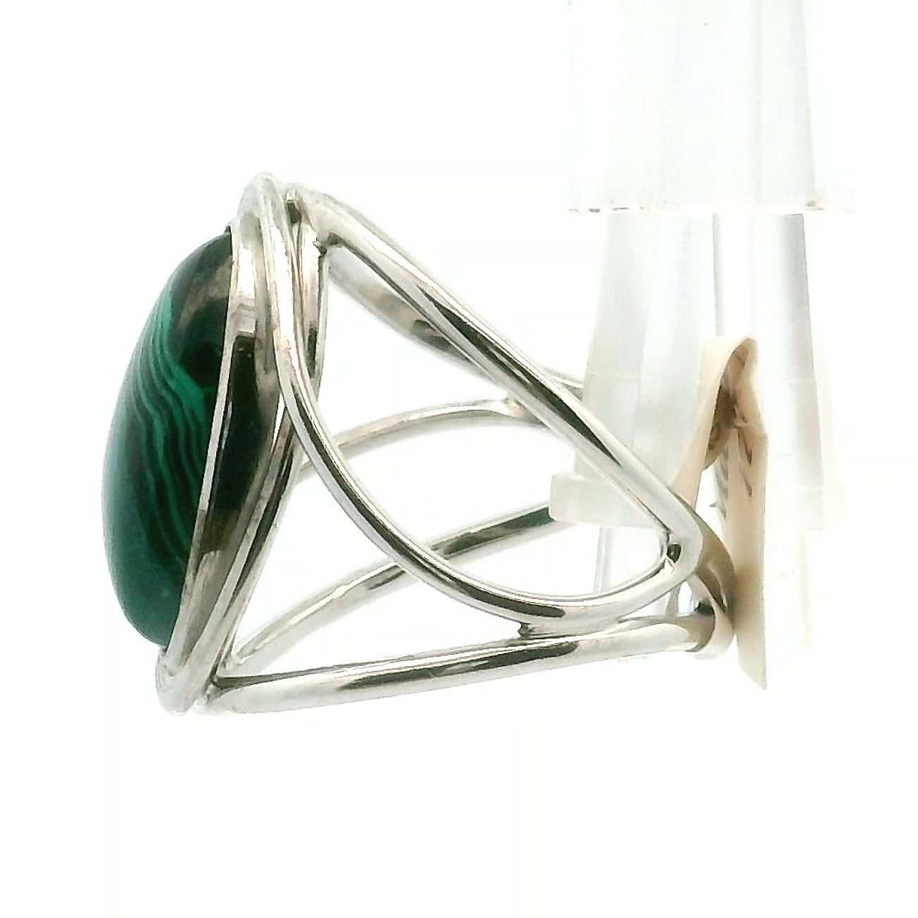 Malachola Cuff Ring .925 Silver for Abundance, Protection and Transformation