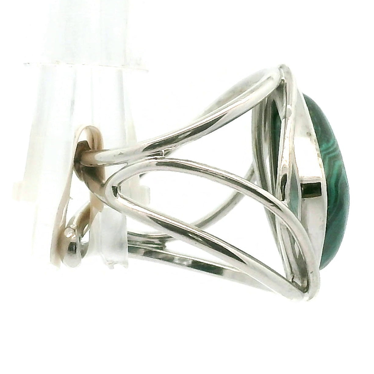 Malachola Cuff Ring .925 Silver for Abundance, Protection and Transformation