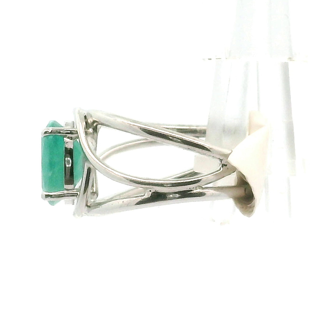 Green Hauyne Midi Cuff Ring 925 Silver for Intuition, Purification and Meditation