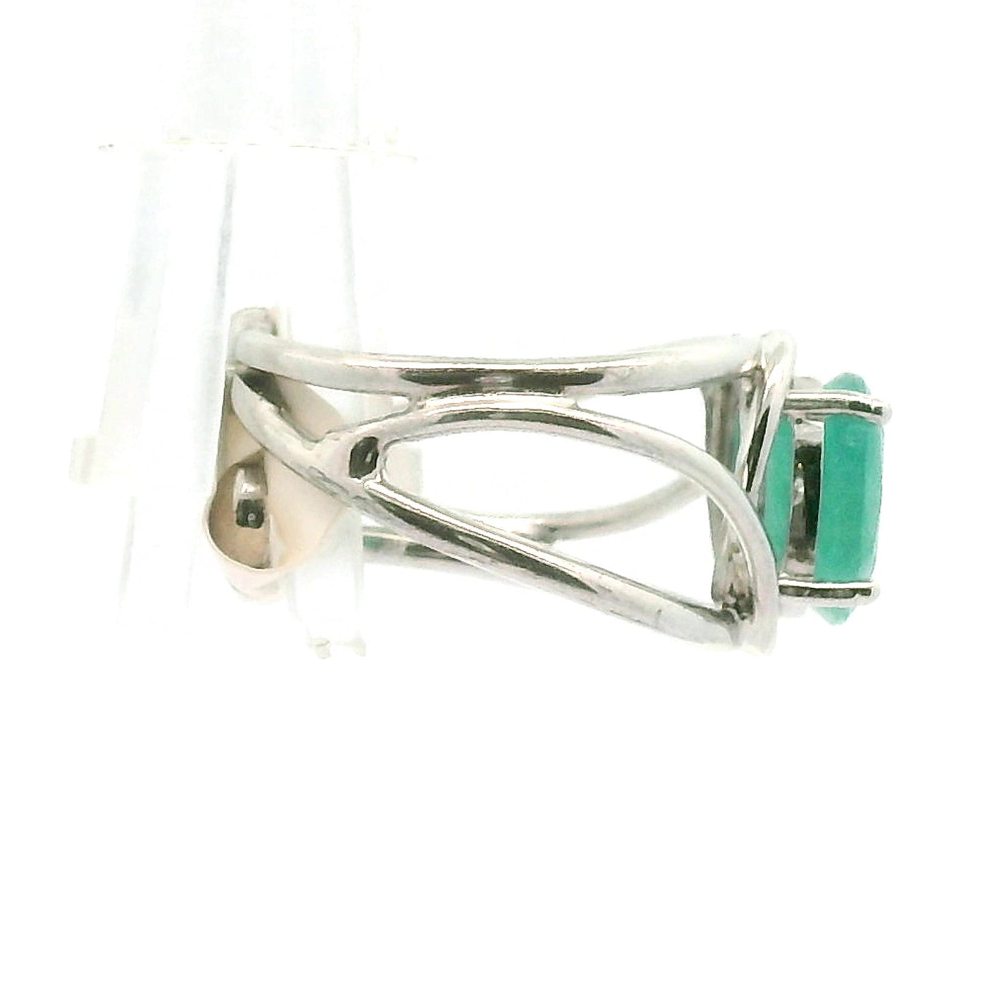 Green Hauyne Midi Cuff Ring 925 Silver for Intuition, Purification and Meditation