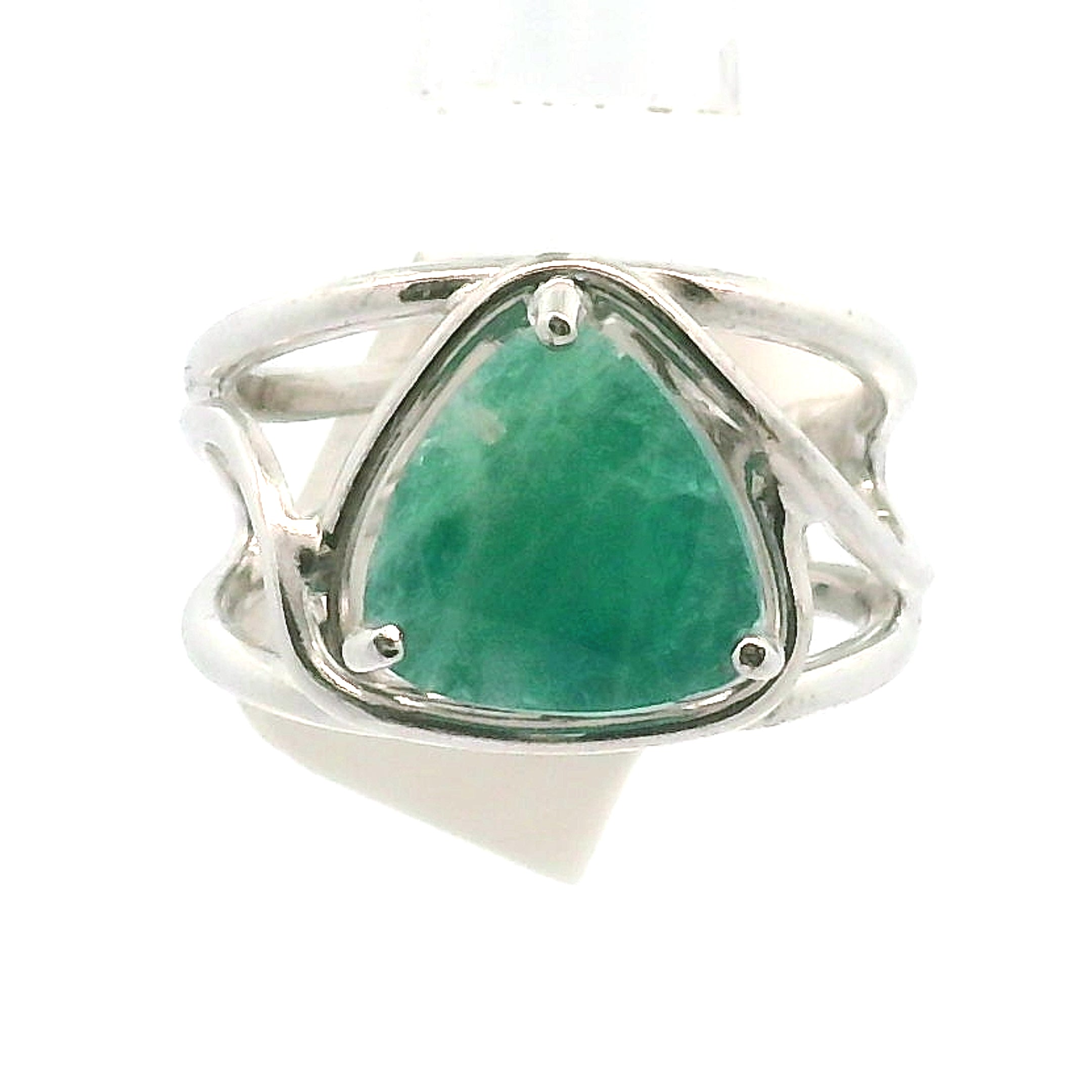 Green Hauyne Midi Cuff Ring 925 Silver for Intuition, Purification and Meditation