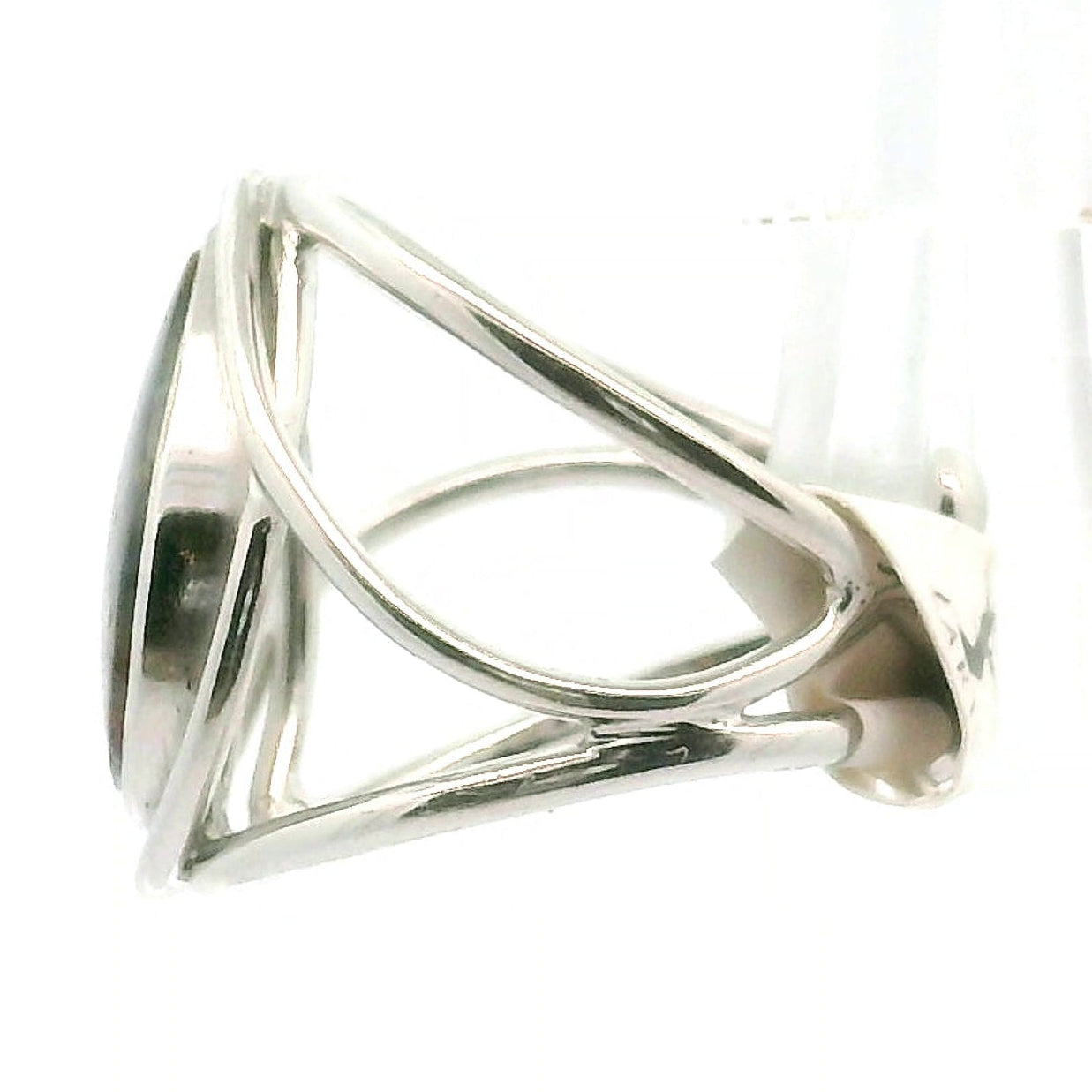 Gem Silica with Copper Cuff Ring .925 Silver for Empowerment, Harmony and Truth