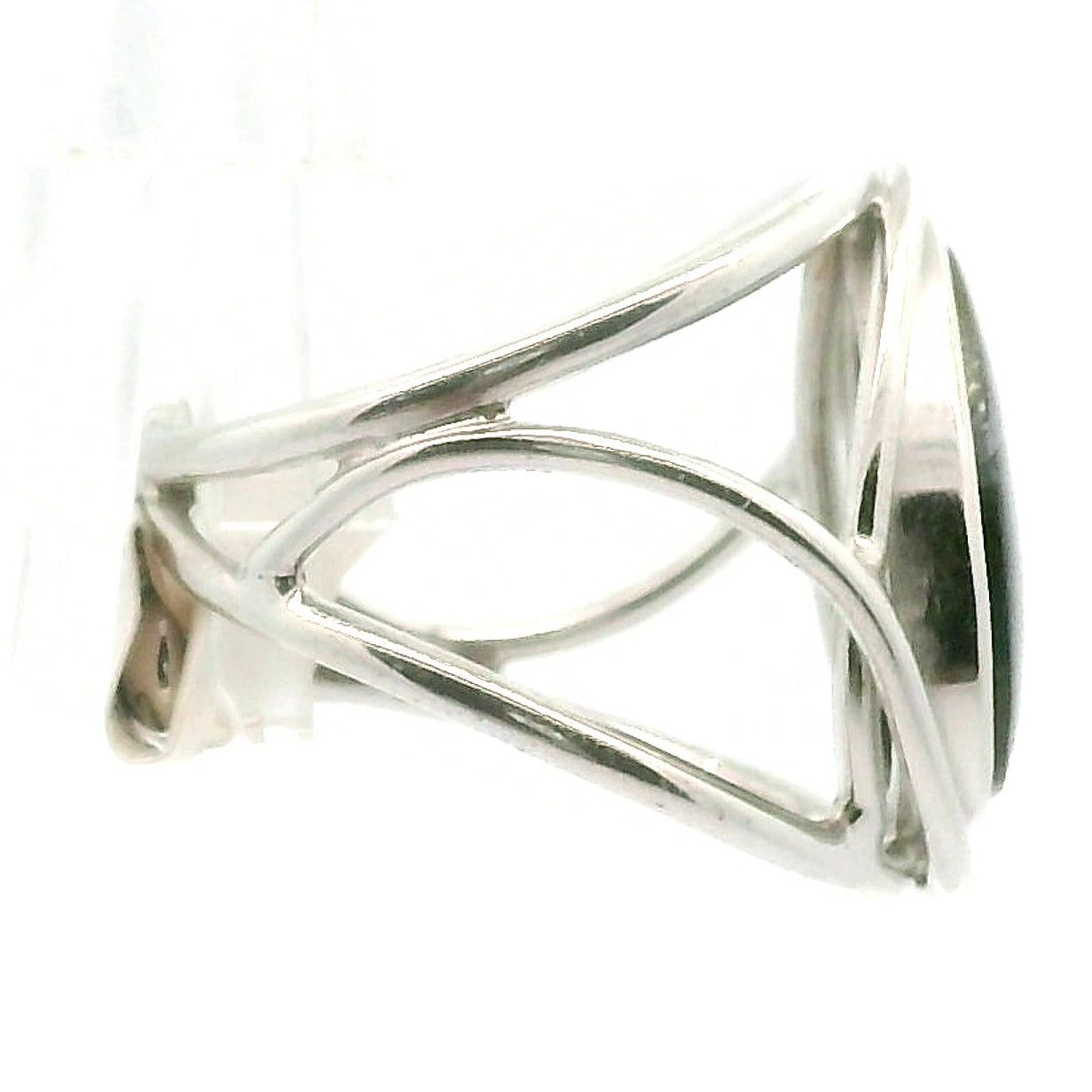 Gem Silica with Copper Cuff Ring .925 Silver for Empowerment, Harmony and Truth