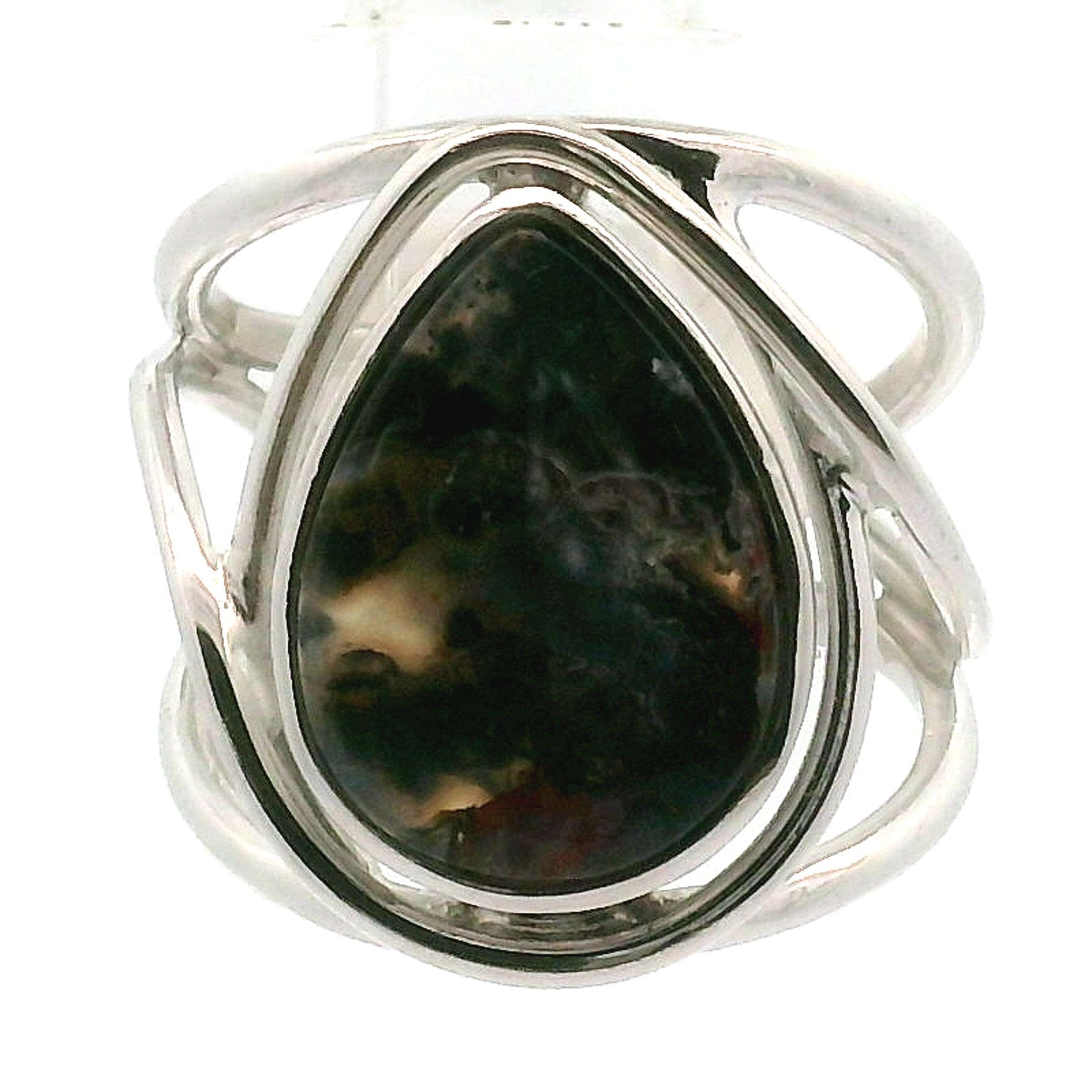 Gem Silica with Copper Cuff Ring .925 Silver for Empowerment, Harmony and Truth