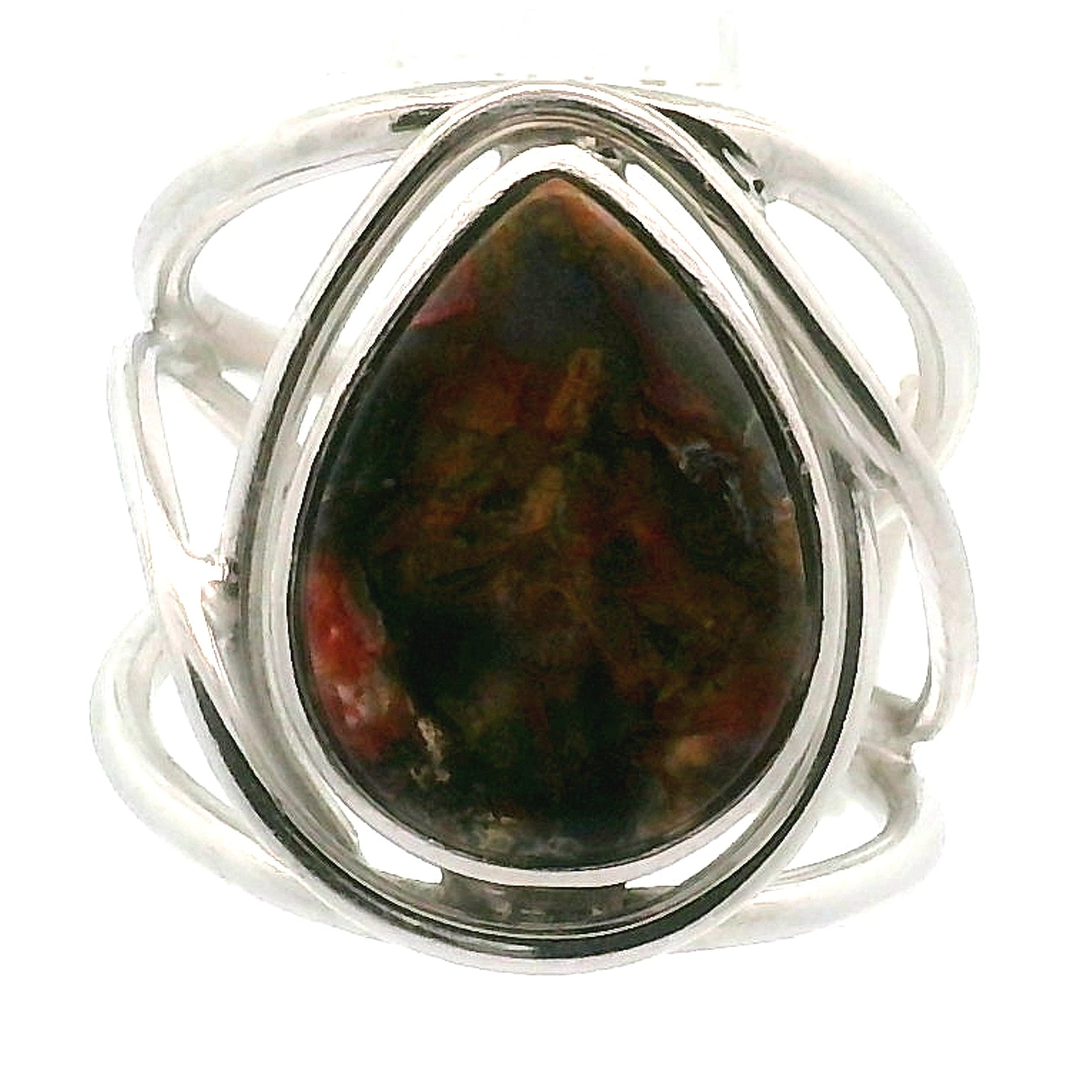 Gem Silica with Copper Cuff Ring .925 Silver for Empowerment, Harmony and Truth