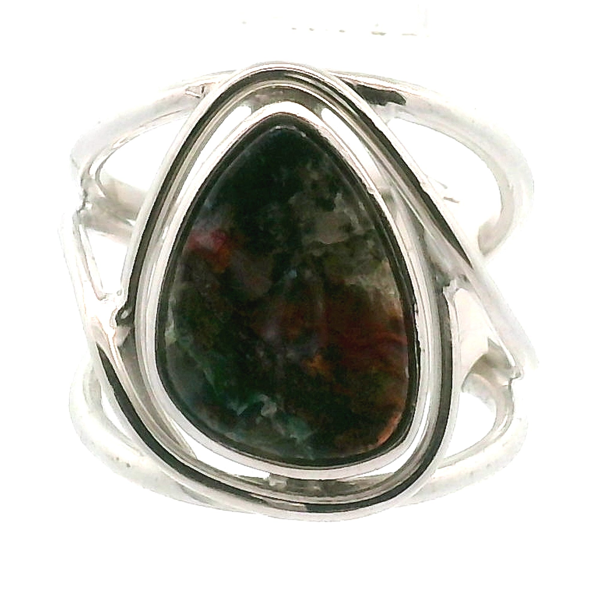 Gem Silica with Copper Cuff Ring .925 Silver for Empowerment, Harmony and Truth