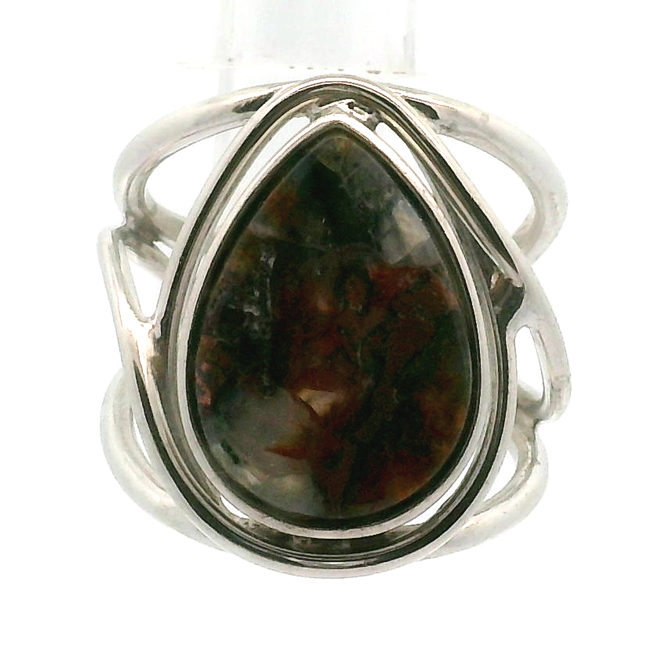 Gem Silica with Copper Cuff Ring .925 Silver for Empowerment, Harmony and Truth