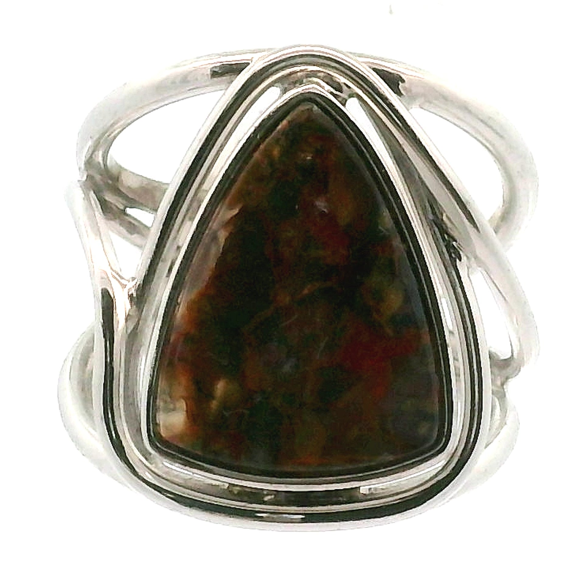 Gem Silica with Copper Cuff Ring .925 Silver for Empowerment, Harmony and Truth
