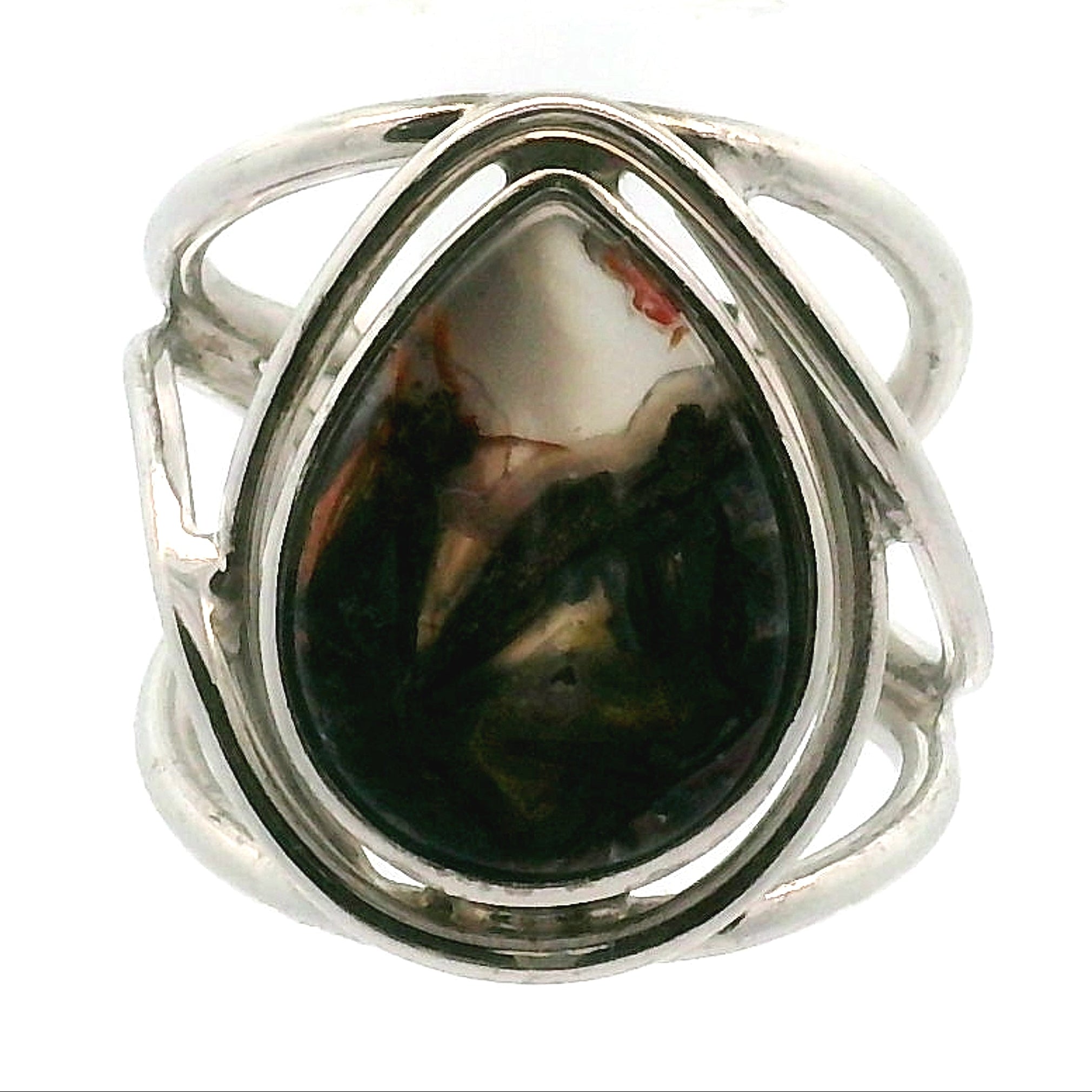 Gem Silica with Copper Cuff Ring .925 Silver for Empowerment, Harmony and Truth