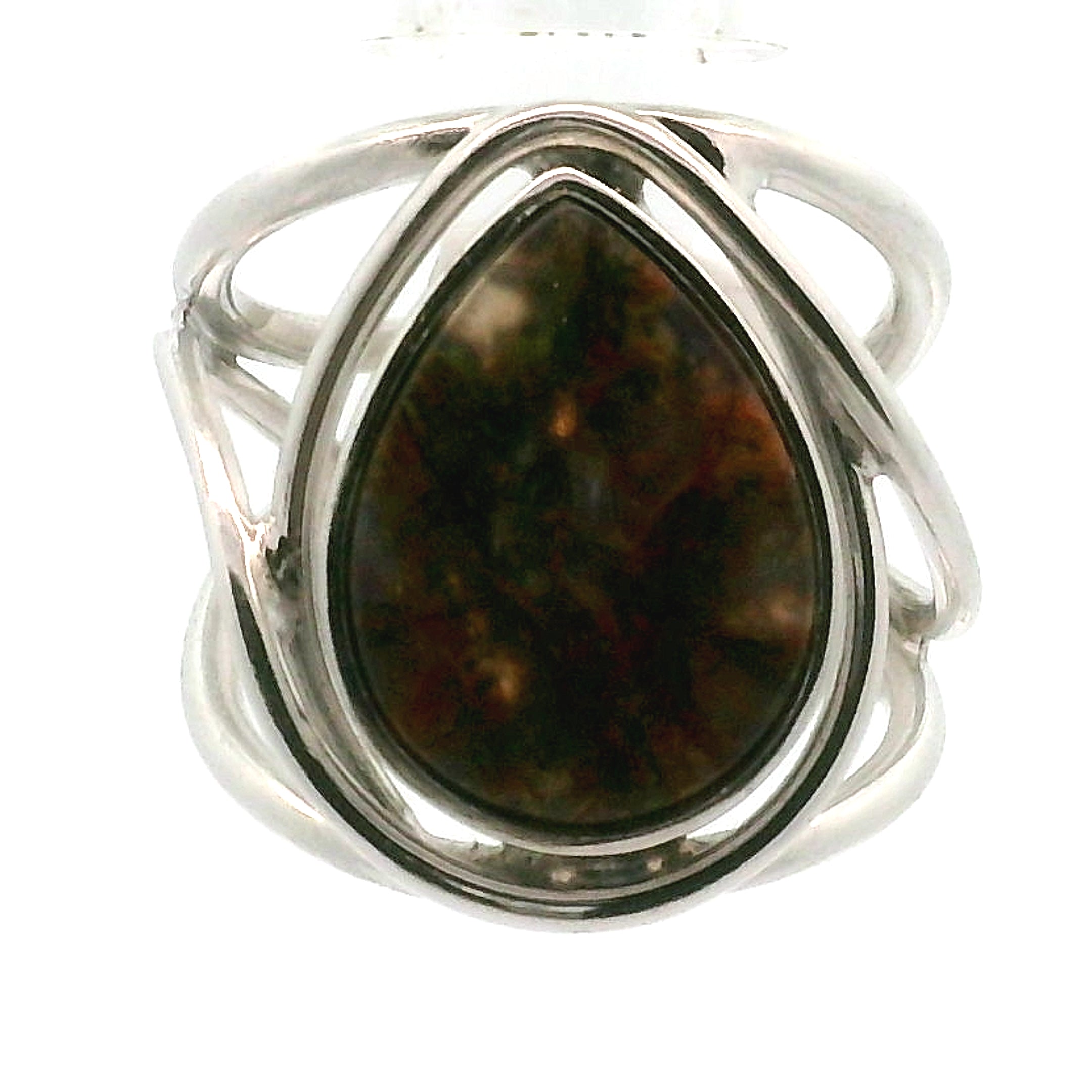 Gem Silica with Copper Cuff Ring .925 Silver for Empowerment, Harmony and Truth