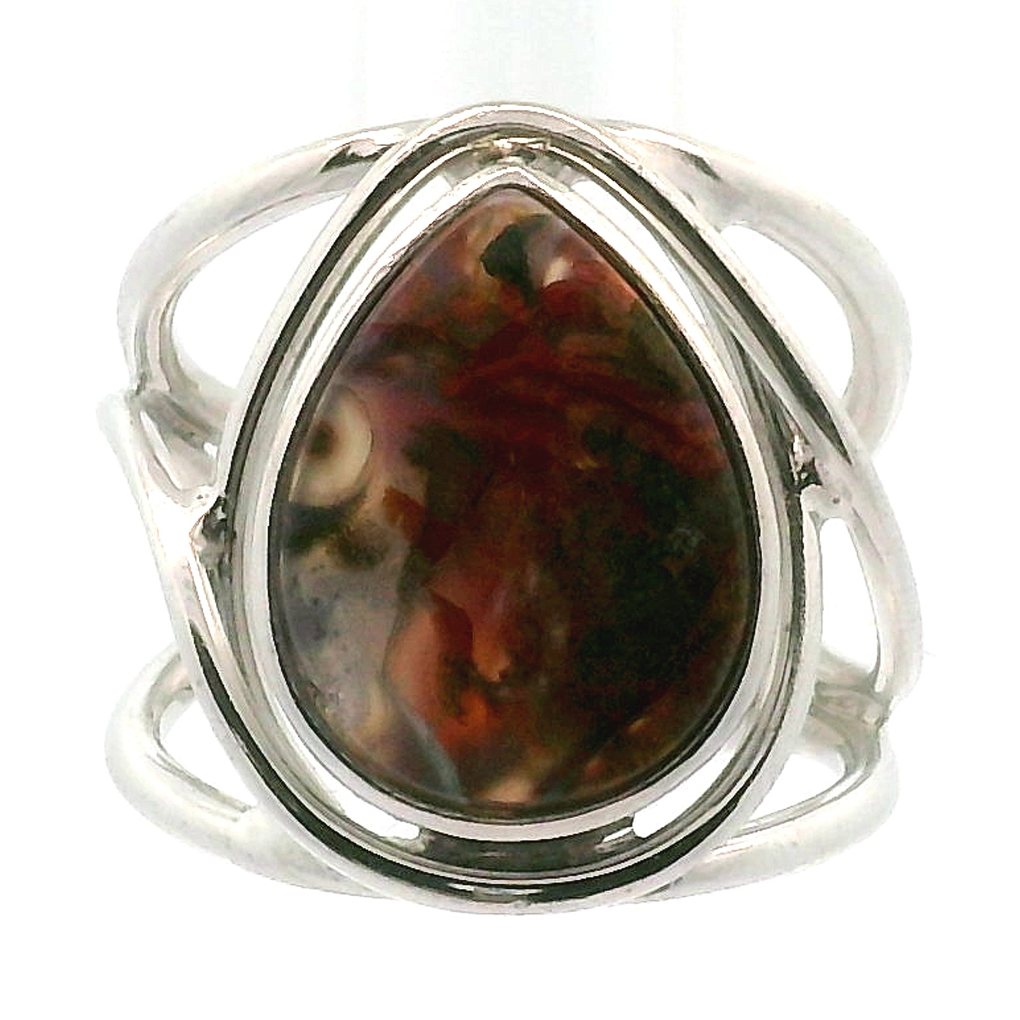 Gem Silica with Copper Cuff Ring .925 Silver for Empowerment, Harmony and Truth