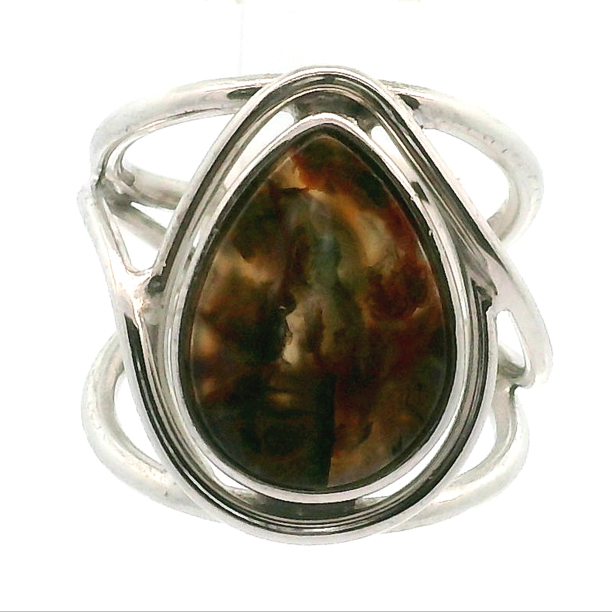 Gem Silica with Copper Cuff Ring .925 Silver for Empowerment, Harmony and Truth