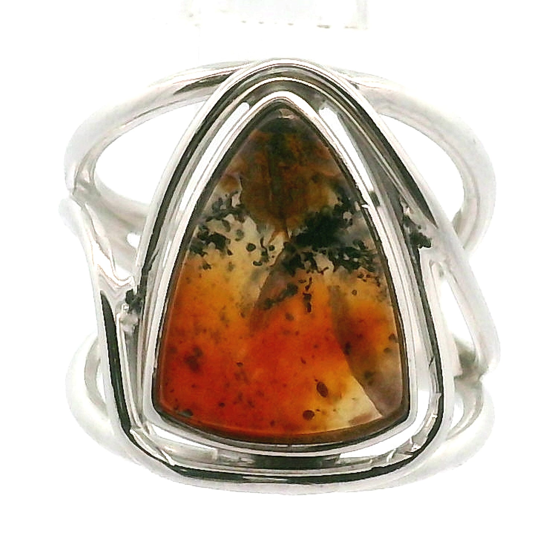 Gem Silica with Copper Cuff Ring .925 Silver for Empowerment, Harmony and Truth