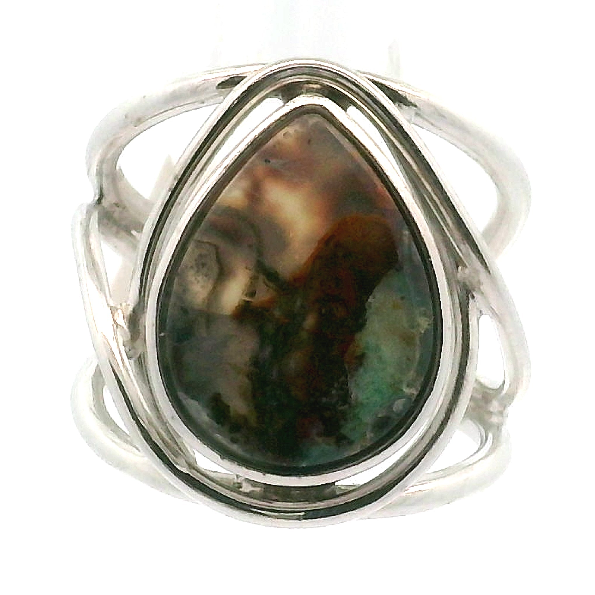 Gem Silica with Copper Cuff Ring .925 Silver for Empowerment, Harmony and Truth