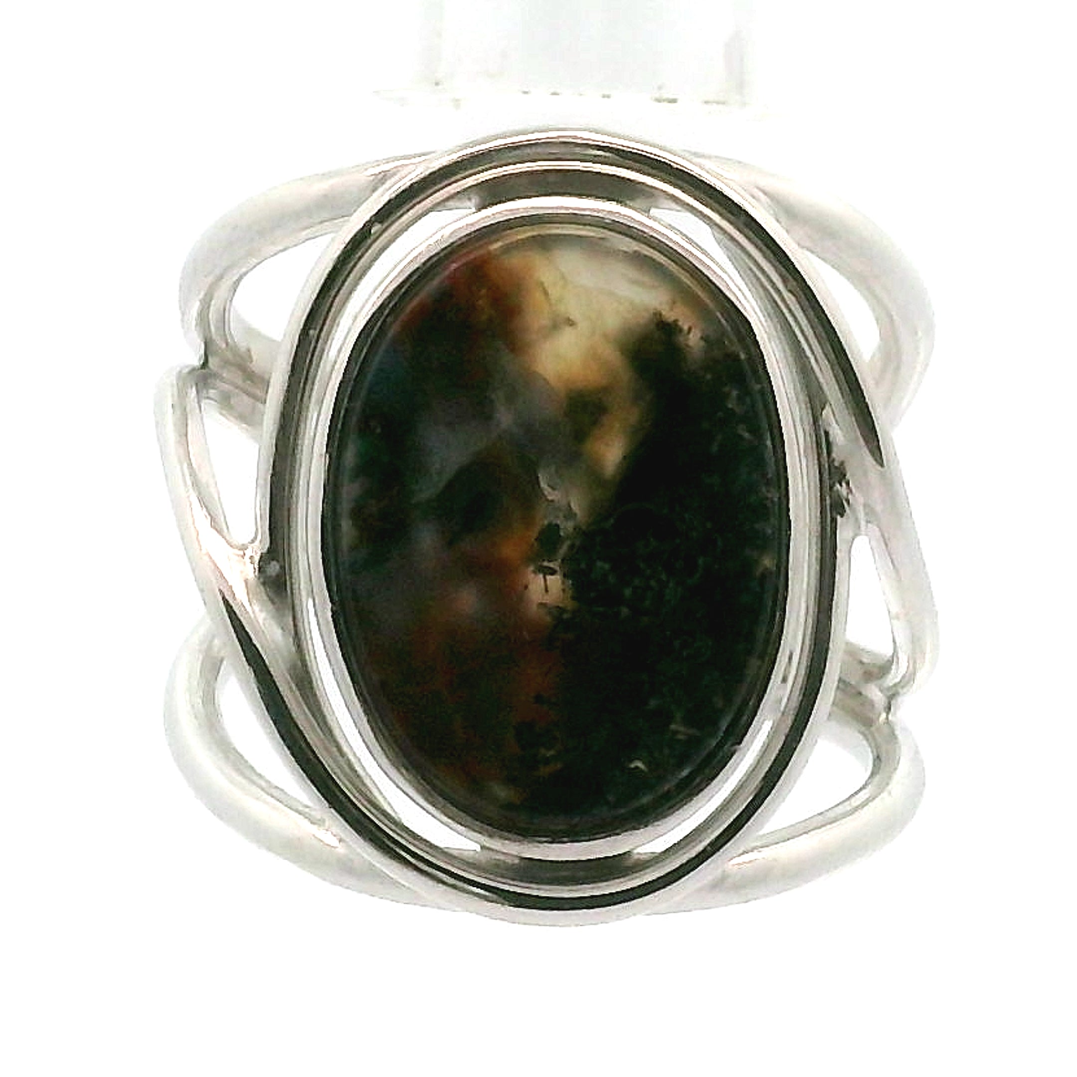 Gem Silica with Copper Cuff Ring .925 Silver for Empowerment, Harmony and Truth