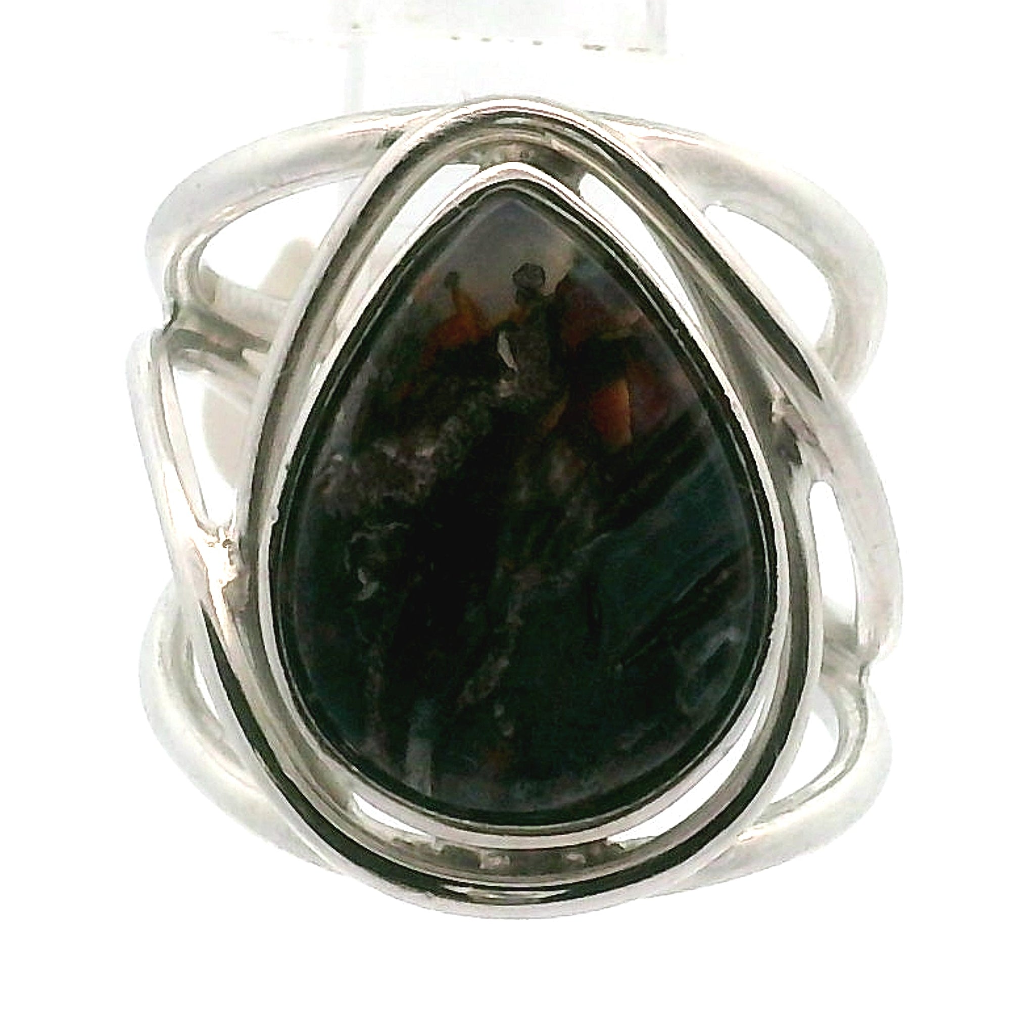 Gem Silica with Copper Cuff Ring .925 Silver for Empowerment, Harmony and Truth