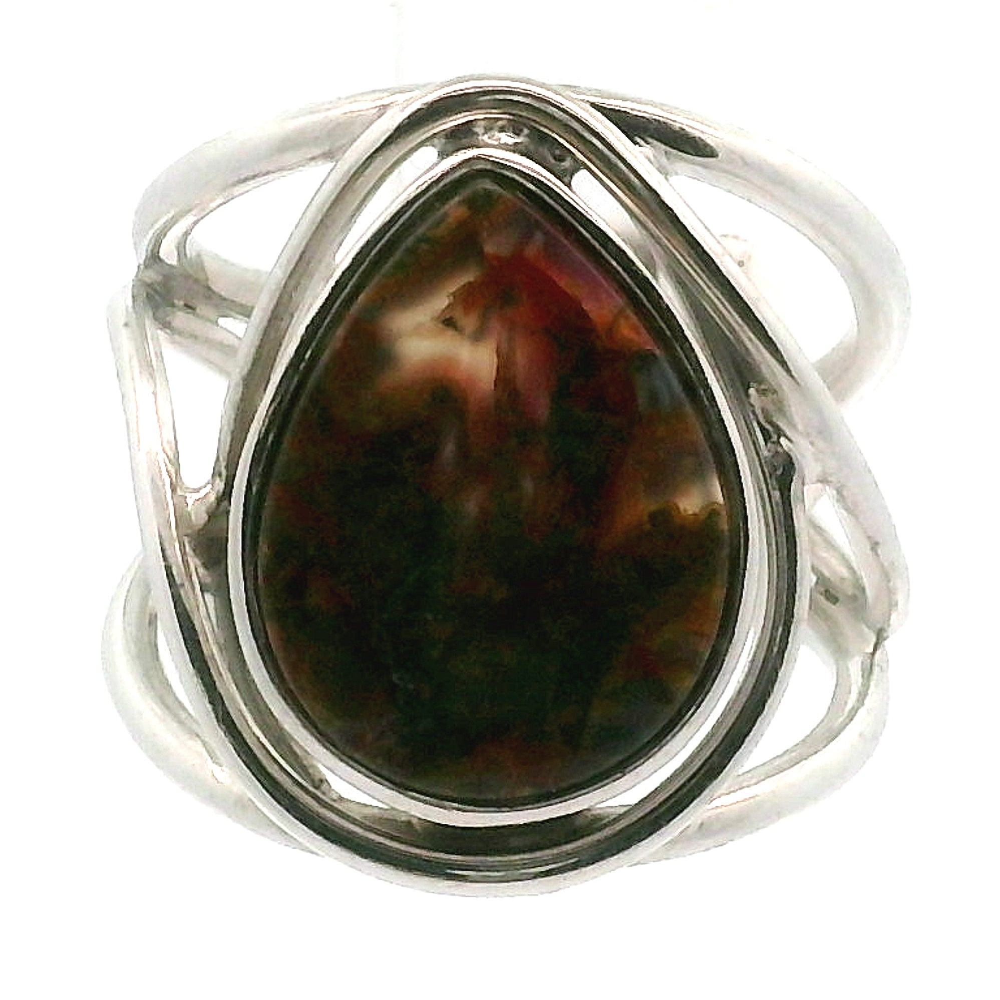 Gem Silica with Copper Cuff Ring .925 Silver for Empowerment, Harmony and Truth
