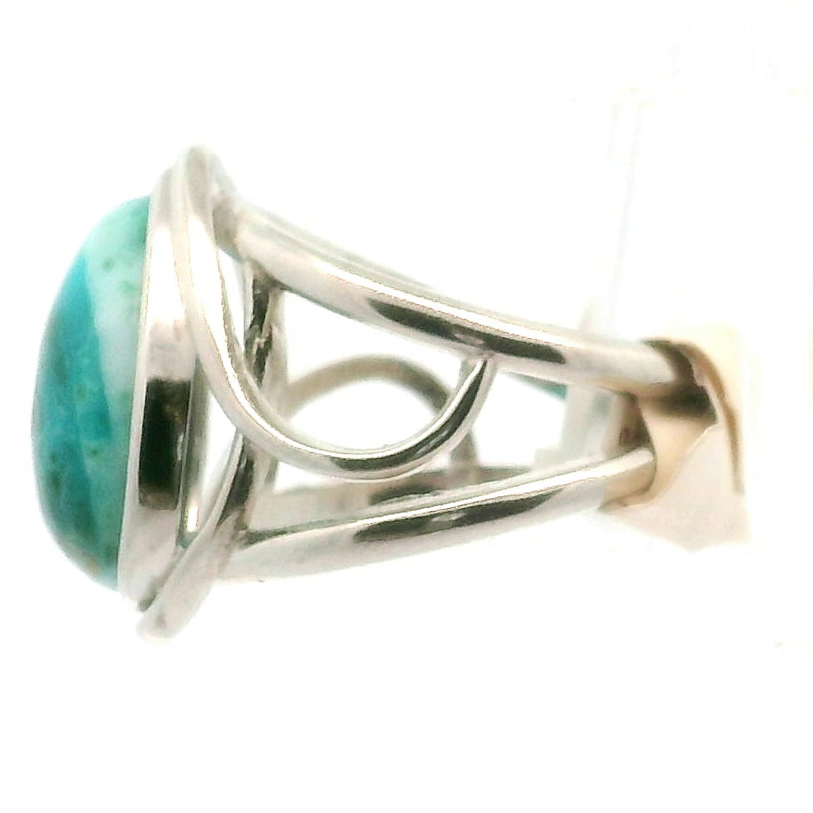 Blue Opal Cuff Ring .925 Silver for Encouraging Surrender to the Divine Will
