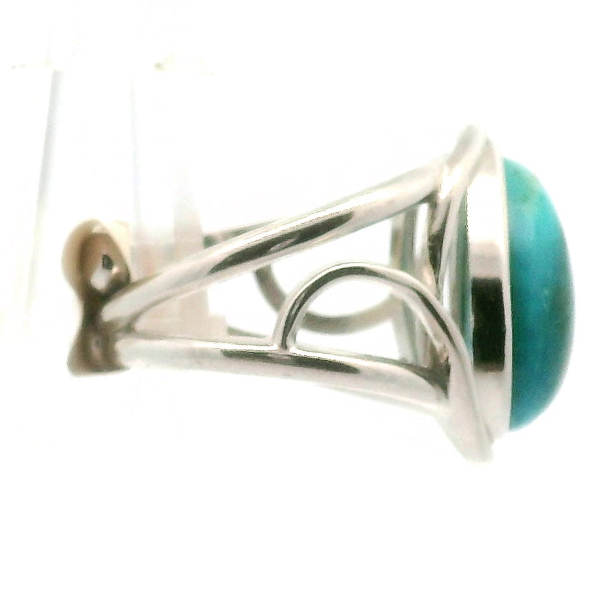 Blue Opal Cuff Ring .925 Silver for Encouraging Surrender to the Divine Will