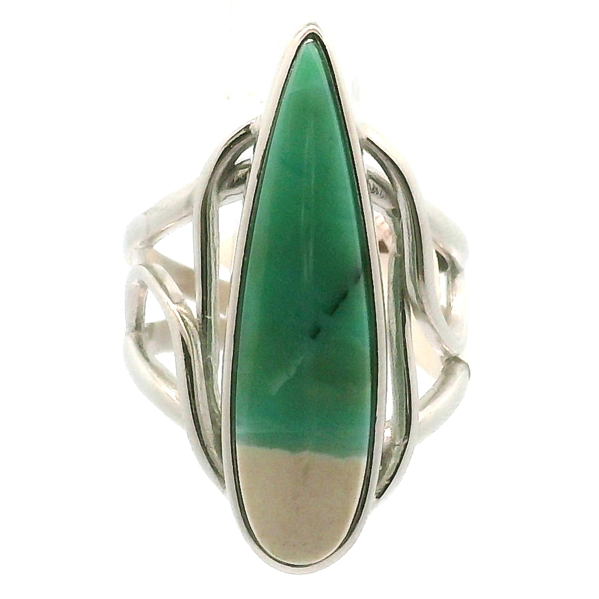 Blue Opal Cuff Ring .925 Silver for Encouraging Surrender to the Divine Will