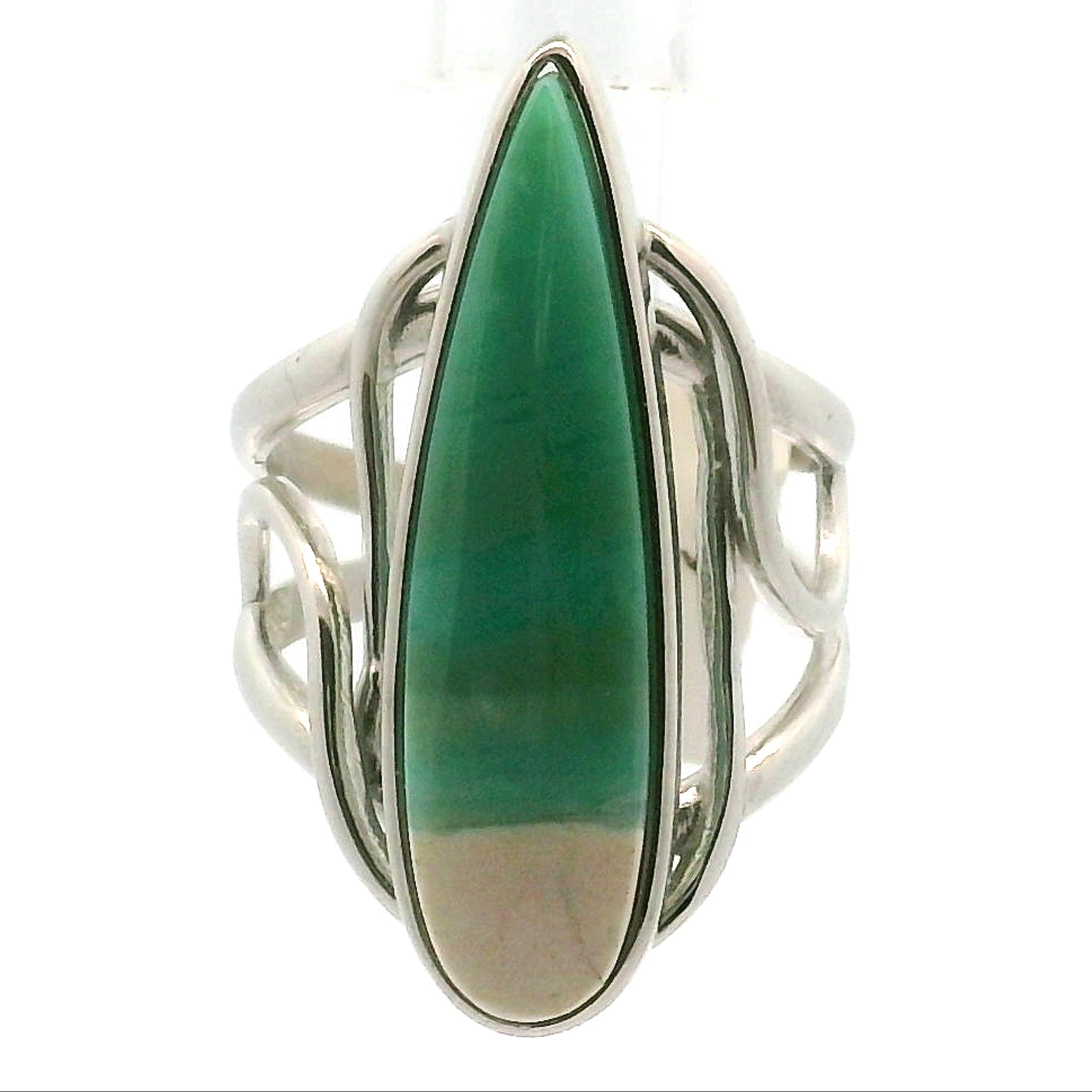 Blue Opal Cuff Ring .925 Silver for Encouraging Surrender to the Divine Will