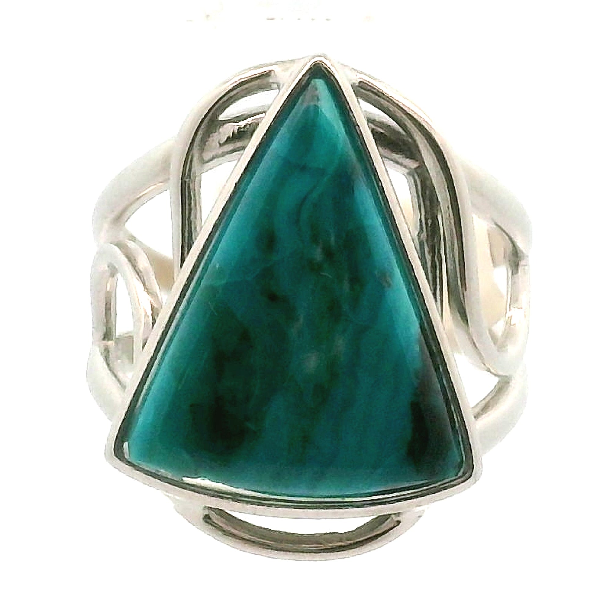 Blue Opal Cuff Ring .925 Silver for Encouraging Surrender to the Divine Will