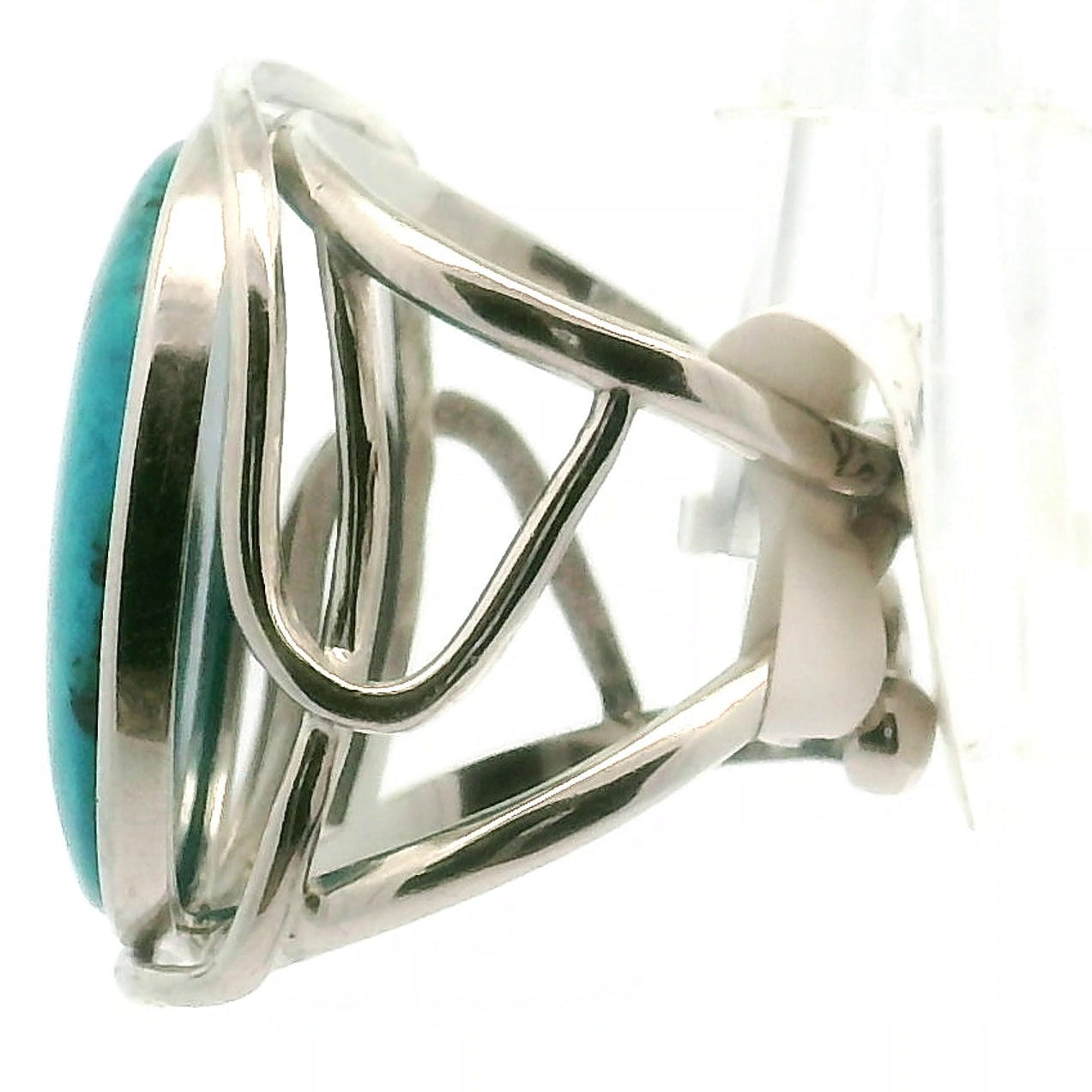 Blue Opal Cuff Ring .925 Silver for Encouraging Surrender to the Divine Will