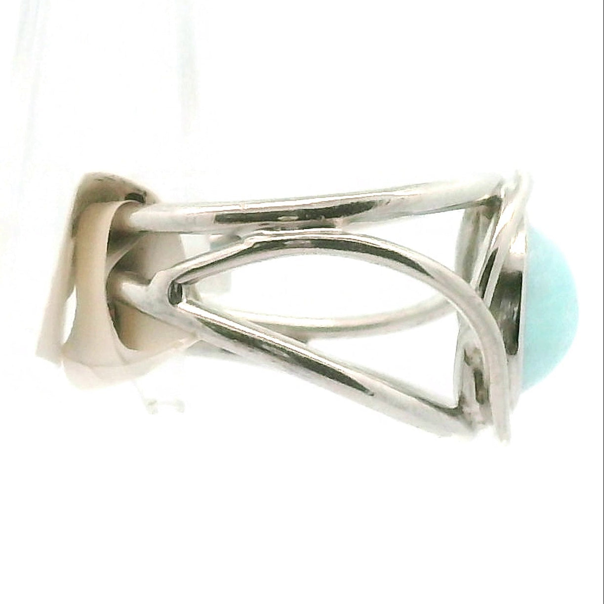 Smithsonite Cuff Ring 925 Silver for Emotional Healing, Compassion and Renewal