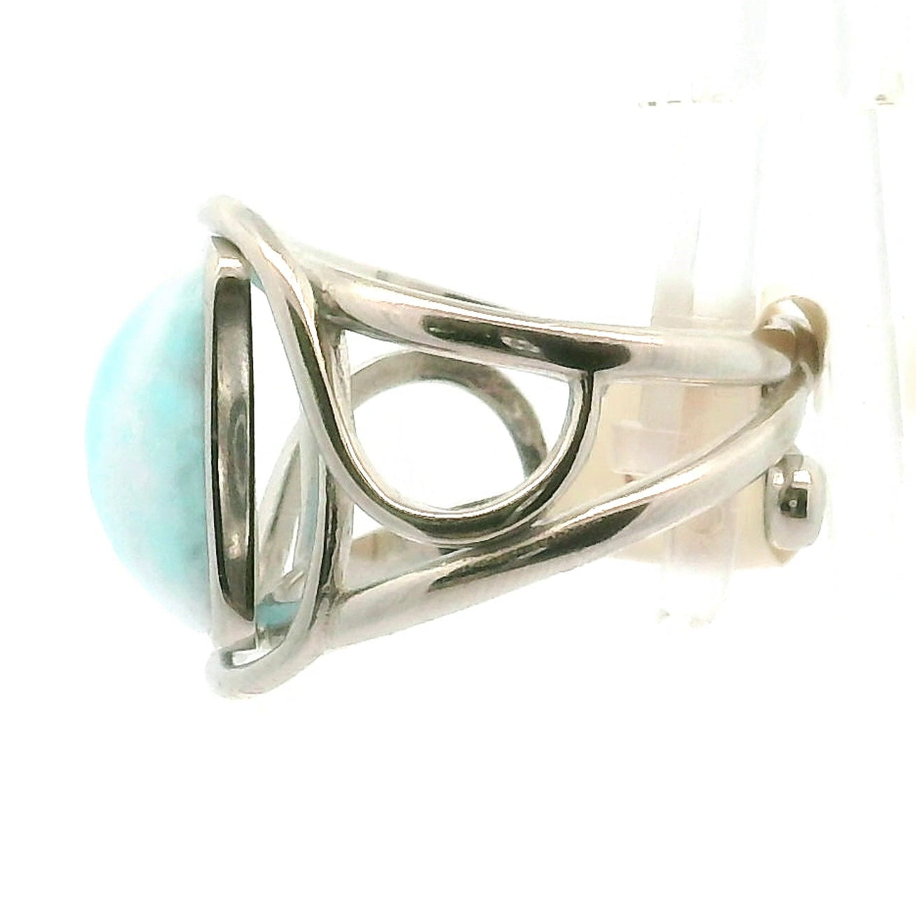 Smithsonite Cuff Ring 925 Silver for Emotional Healing, Compassion and Renewal
