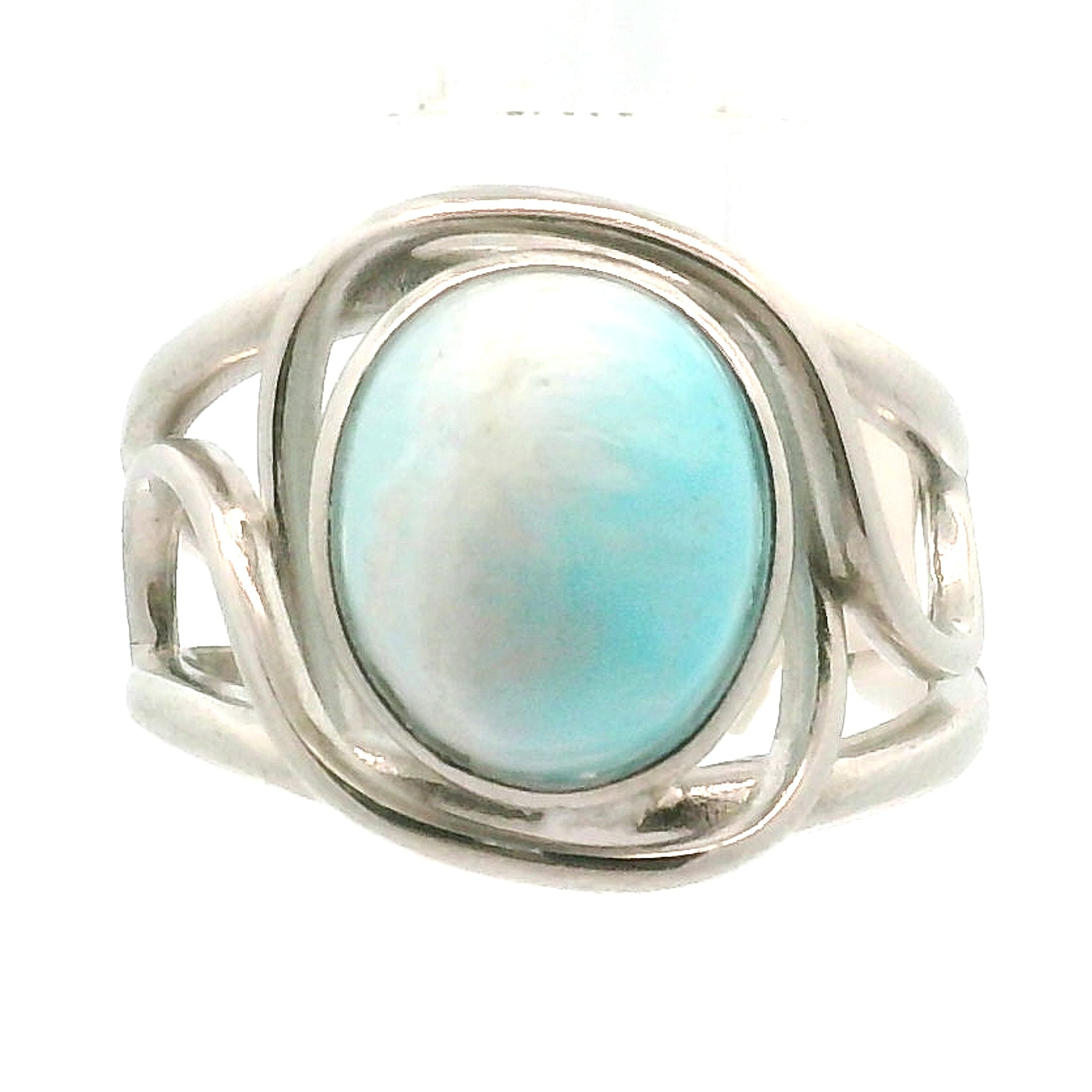 Smithsonite Cuff Ring 925 Silver for Emotional Healing, Compassion and Renewal