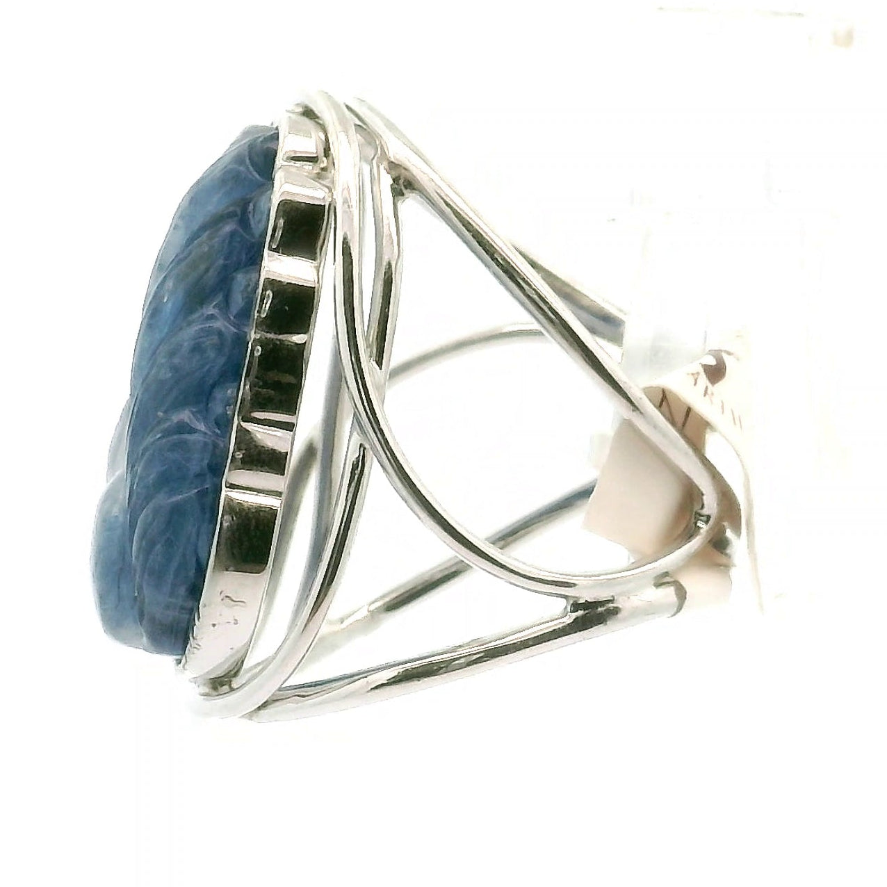 Kyanite Ninetails Cuff Ring .925 Silver for Energetic Clearing and Purification