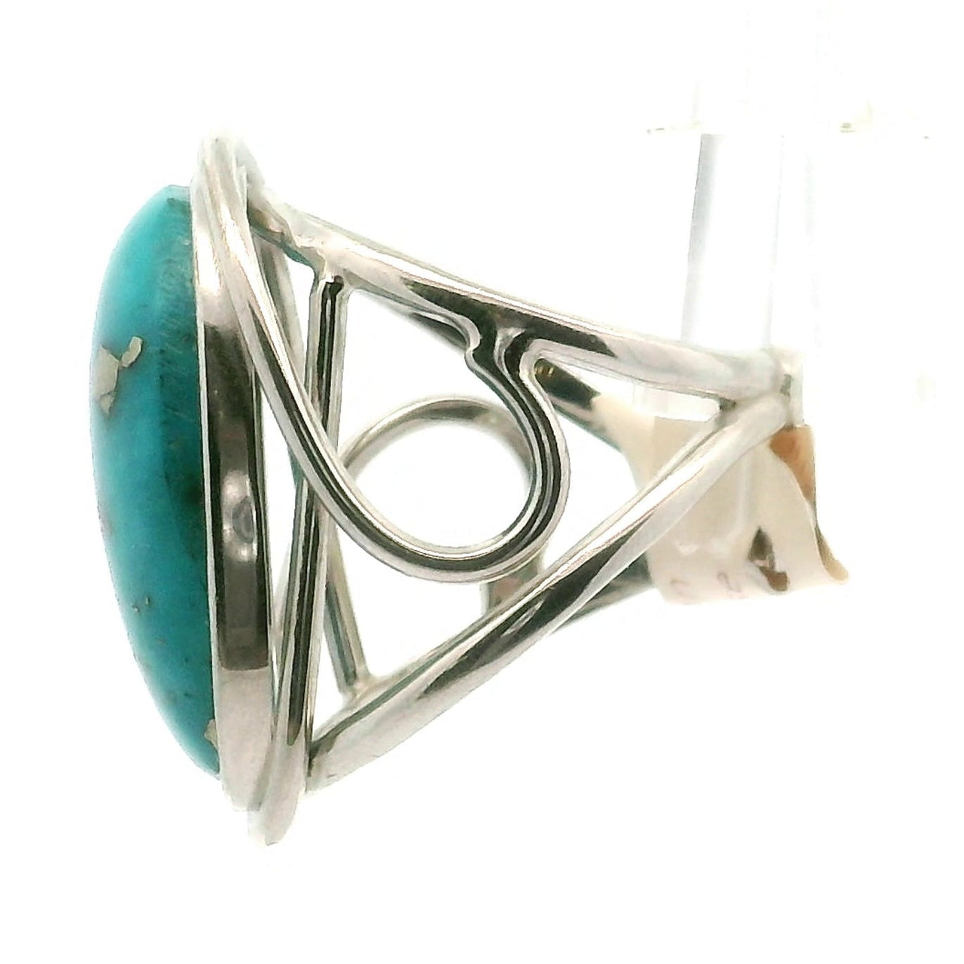 Persian Turquoise Adjustable Cuff Ring for Good Luck, Prosperity and Protection
