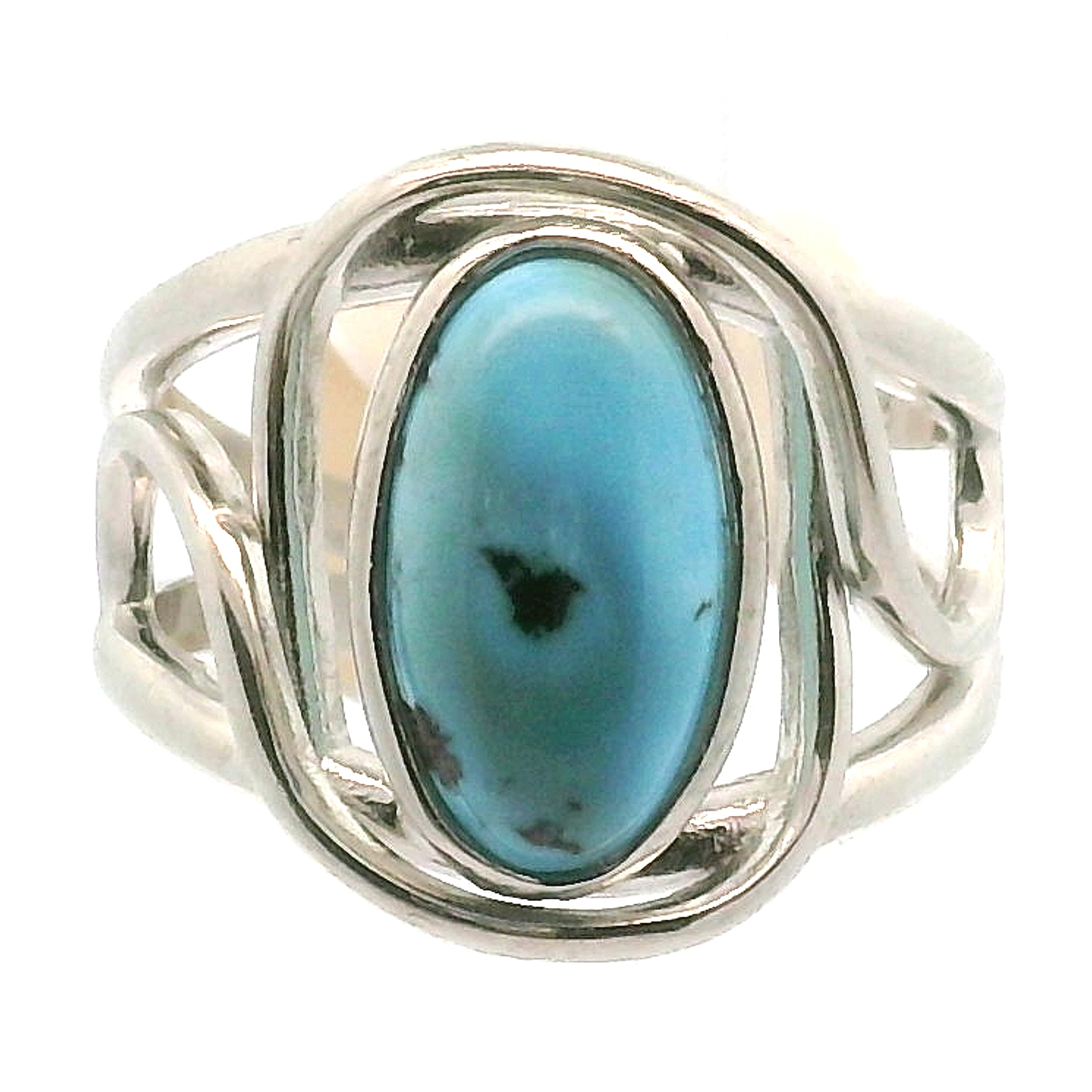 Golden Hill, Kazakhstan Turquoise Cuff Ring for Good Luck, Prosperity and Protection