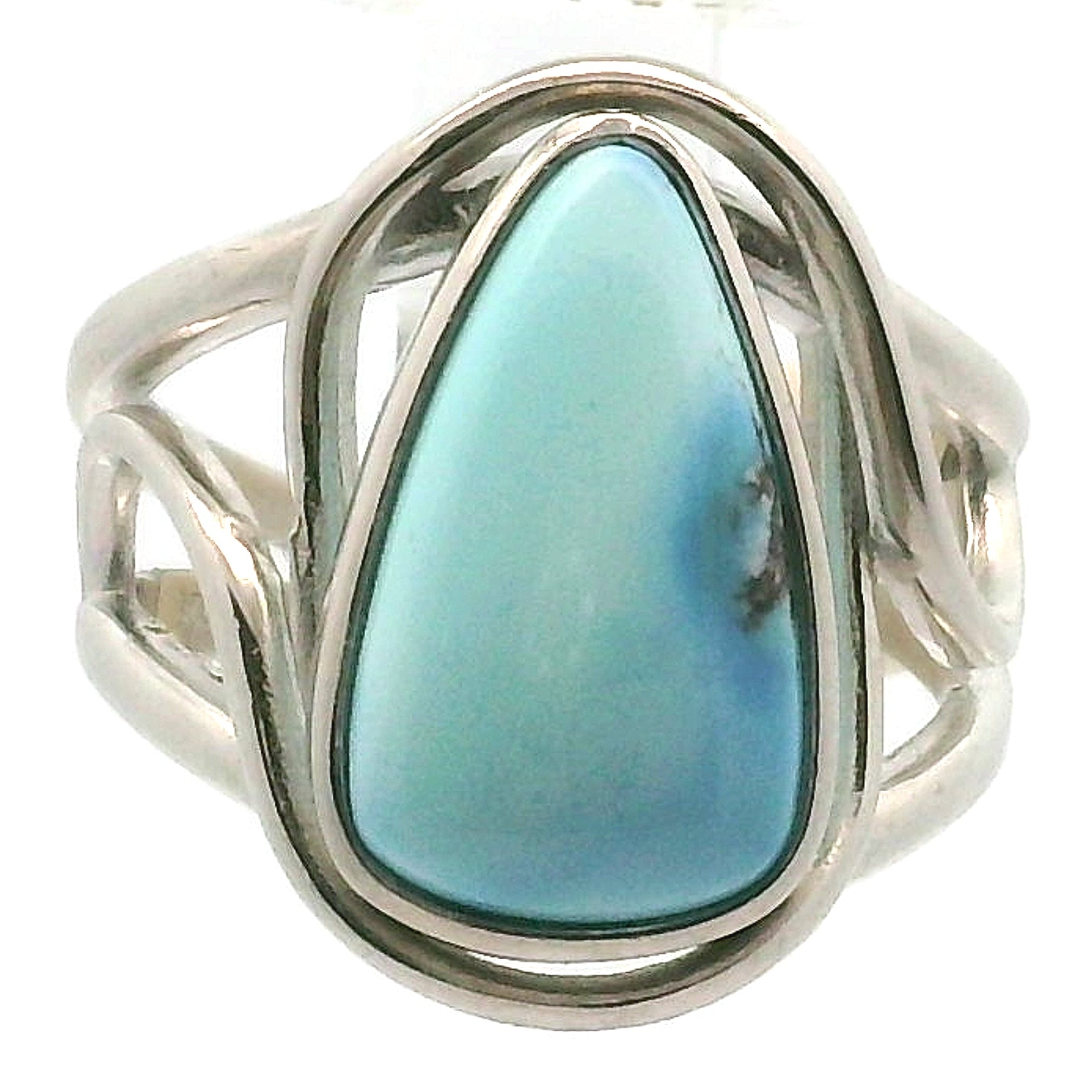 Golden Hill, Kazakhstan Turquoise Cuff Ring for Good Luck, Prosperity and Protection