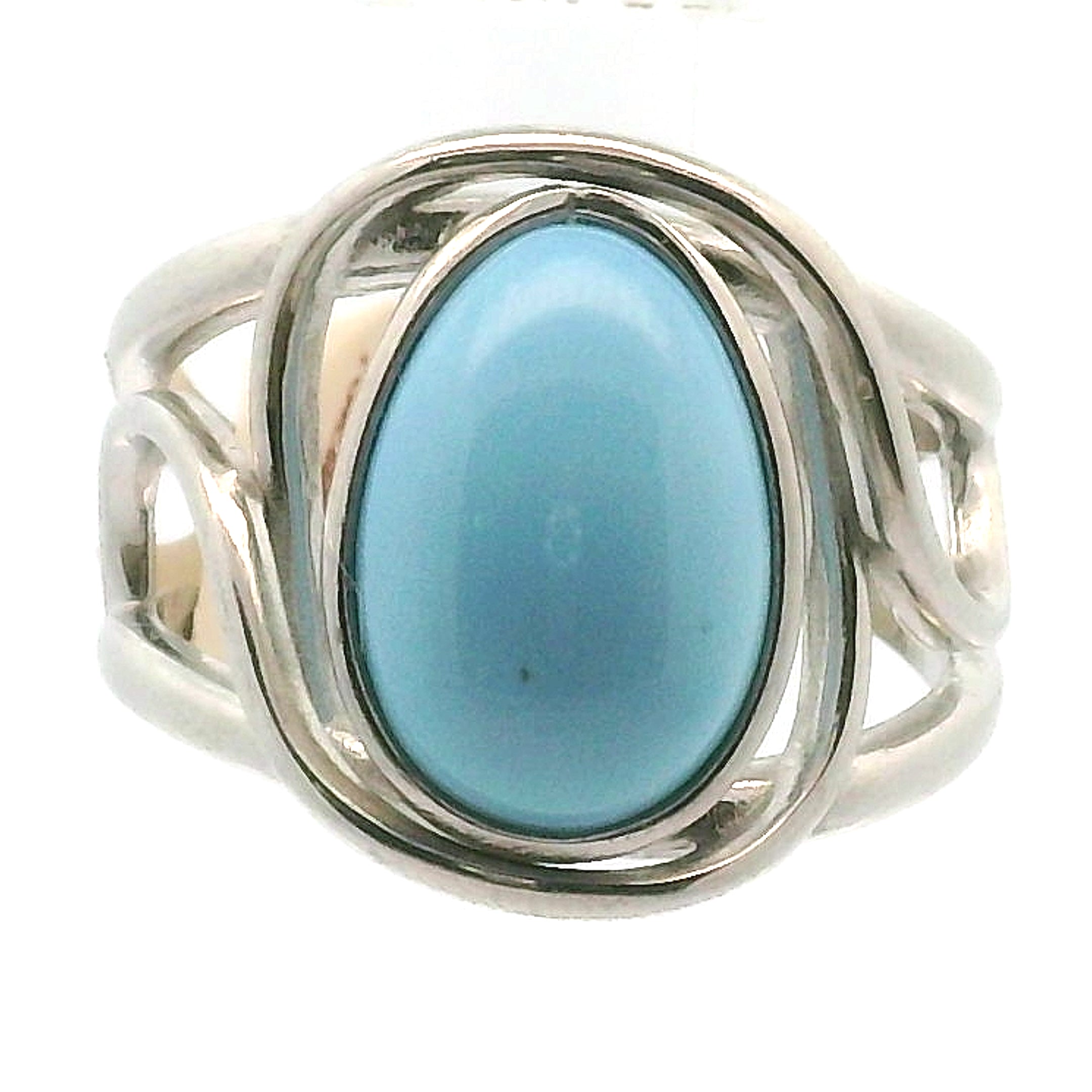 Golden Hill, Kazakhstan Turquoise Cuff Ring for Good Luck, Prosperity and Protection