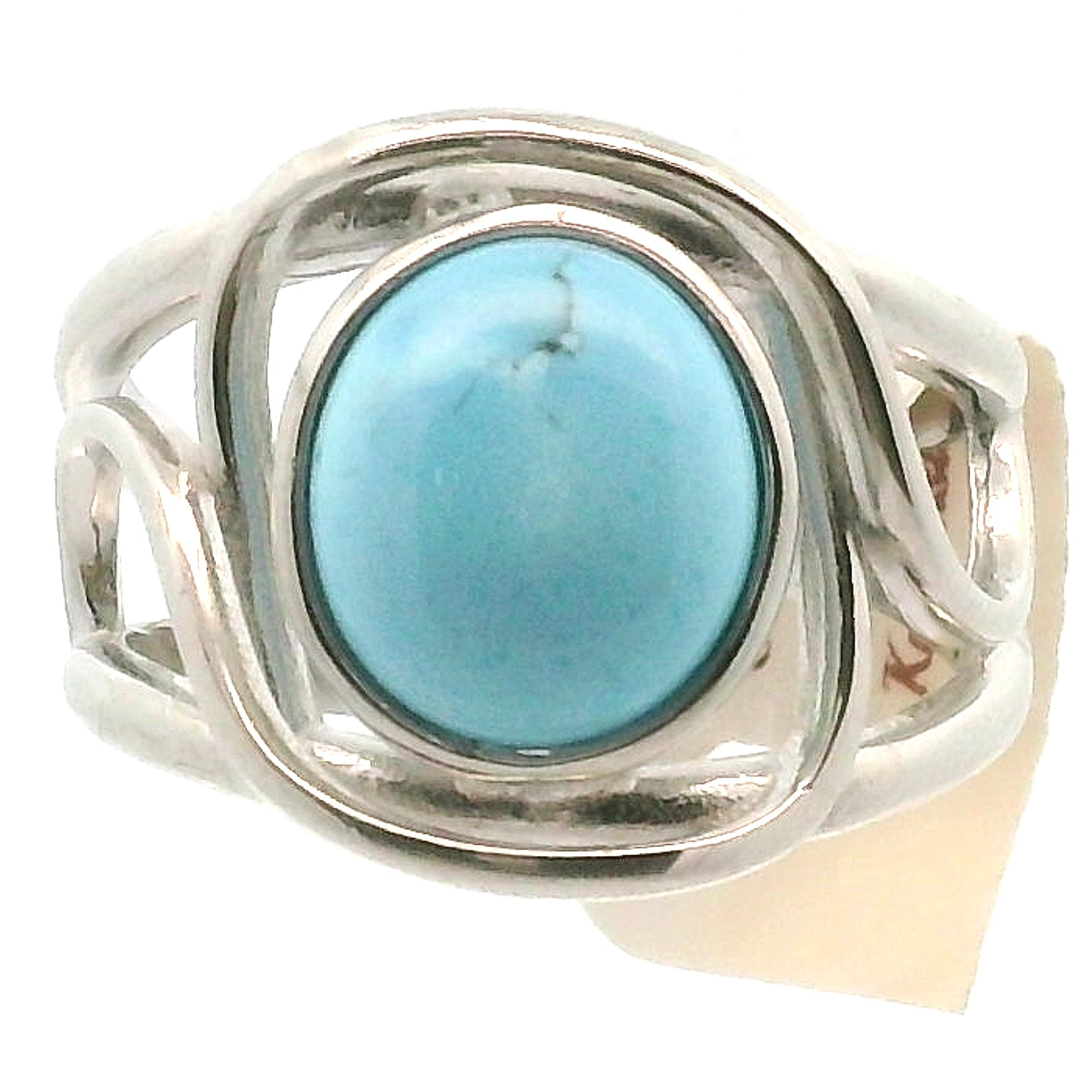 Golden Hill, Kazakhstan Turquoise Cuff Ring for Good Luck, Prosperity and Protection