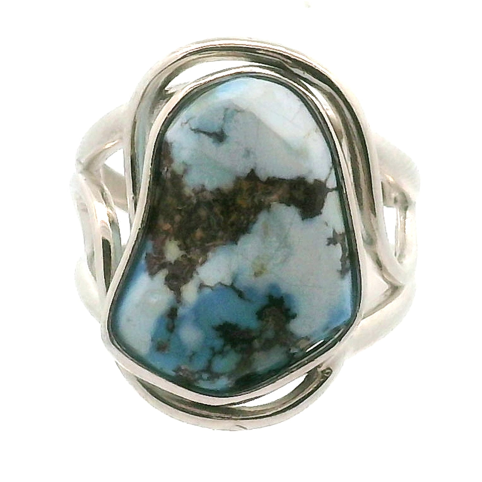 Golden Hills Turquoise Cuff Ring for Good Luck, Prosperity and Protection