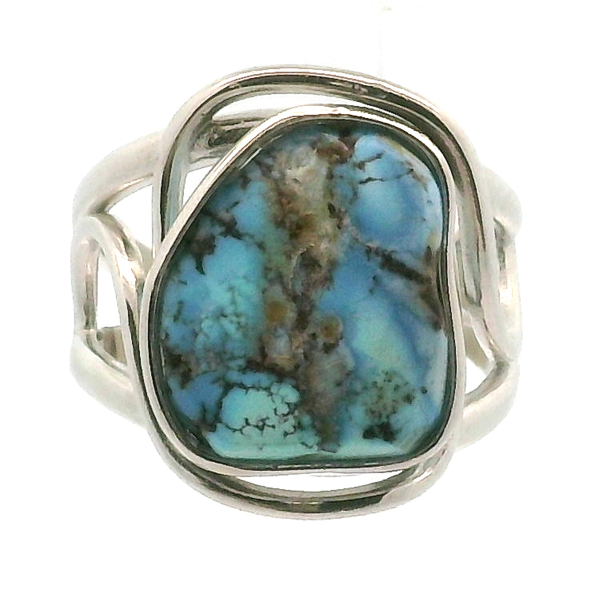 Golden Hills Turquoise Cuff Ring for Good Luck, Prosperity and Protection