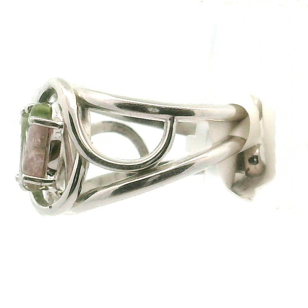 Tourmaline Cuff Ring .925 Silver for Awareness, Communication and Meditation