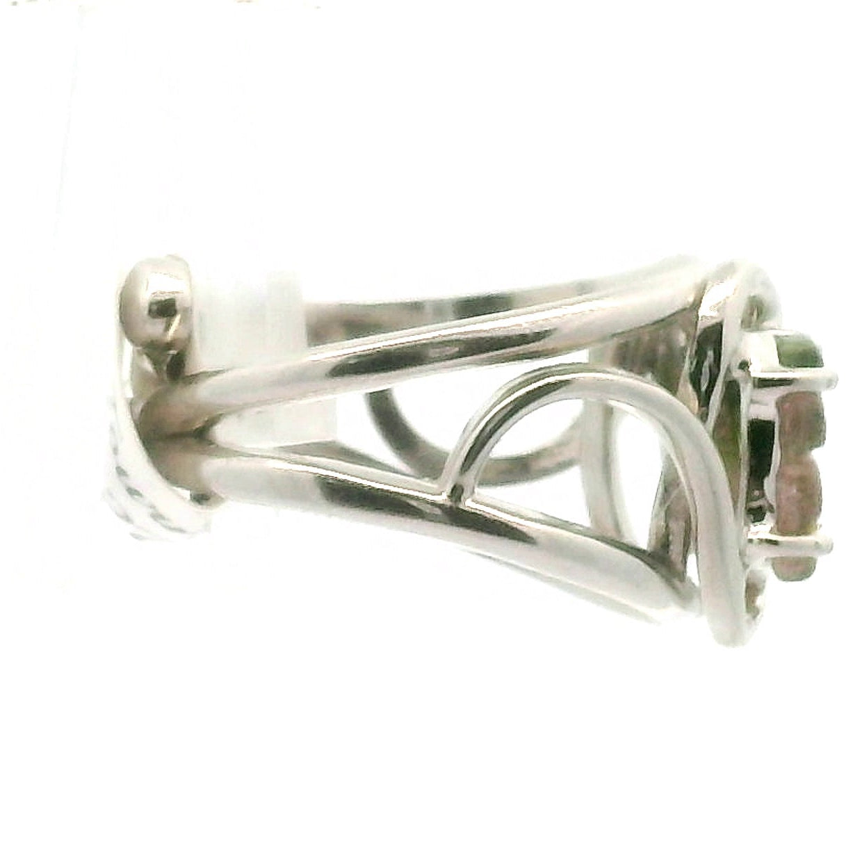 Tourmaline Cuff Ring .925 Silver for Awareness, Communication and Meditation