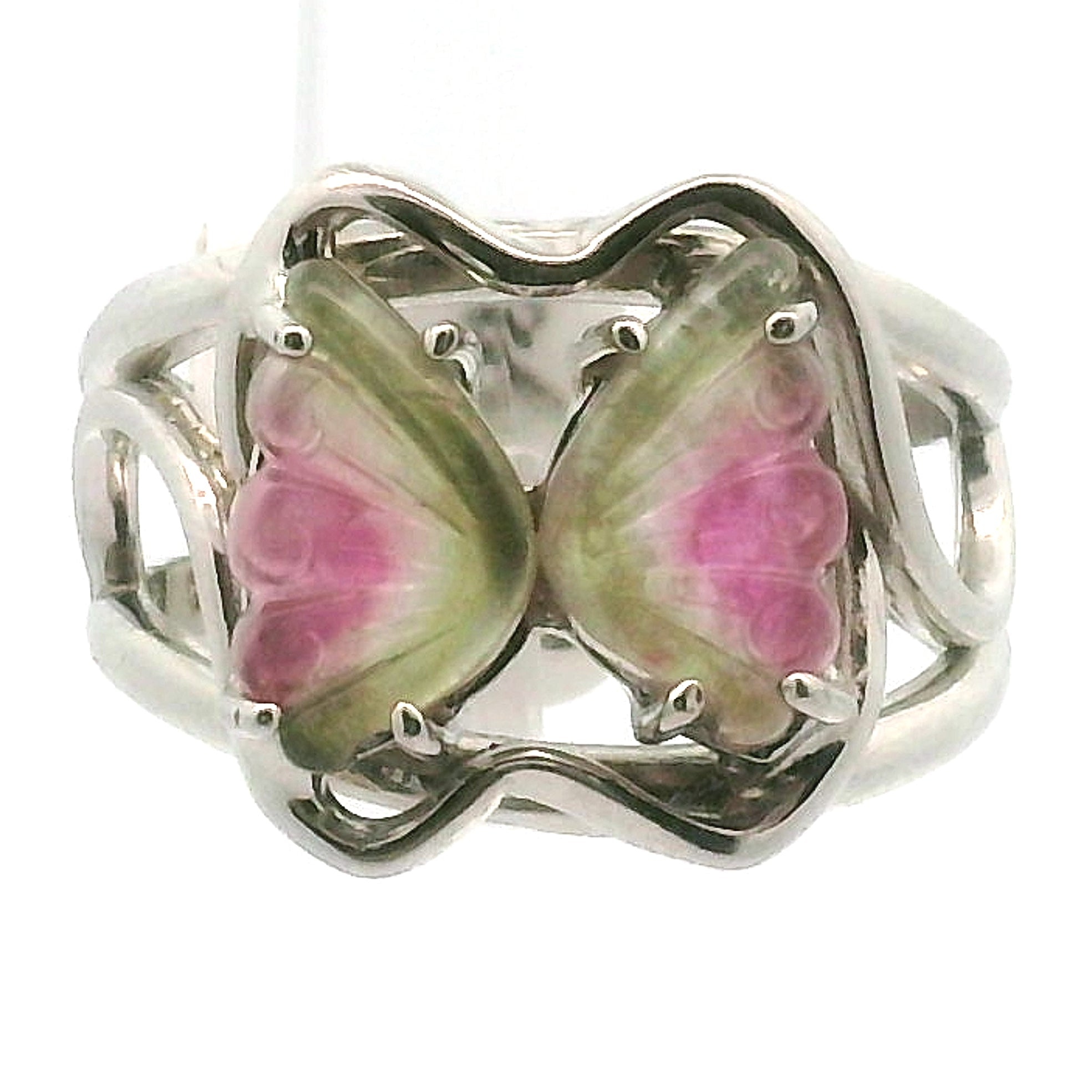 Tourmaline Cuff Ring .925 Silver for Awareness, Communication and Meditation