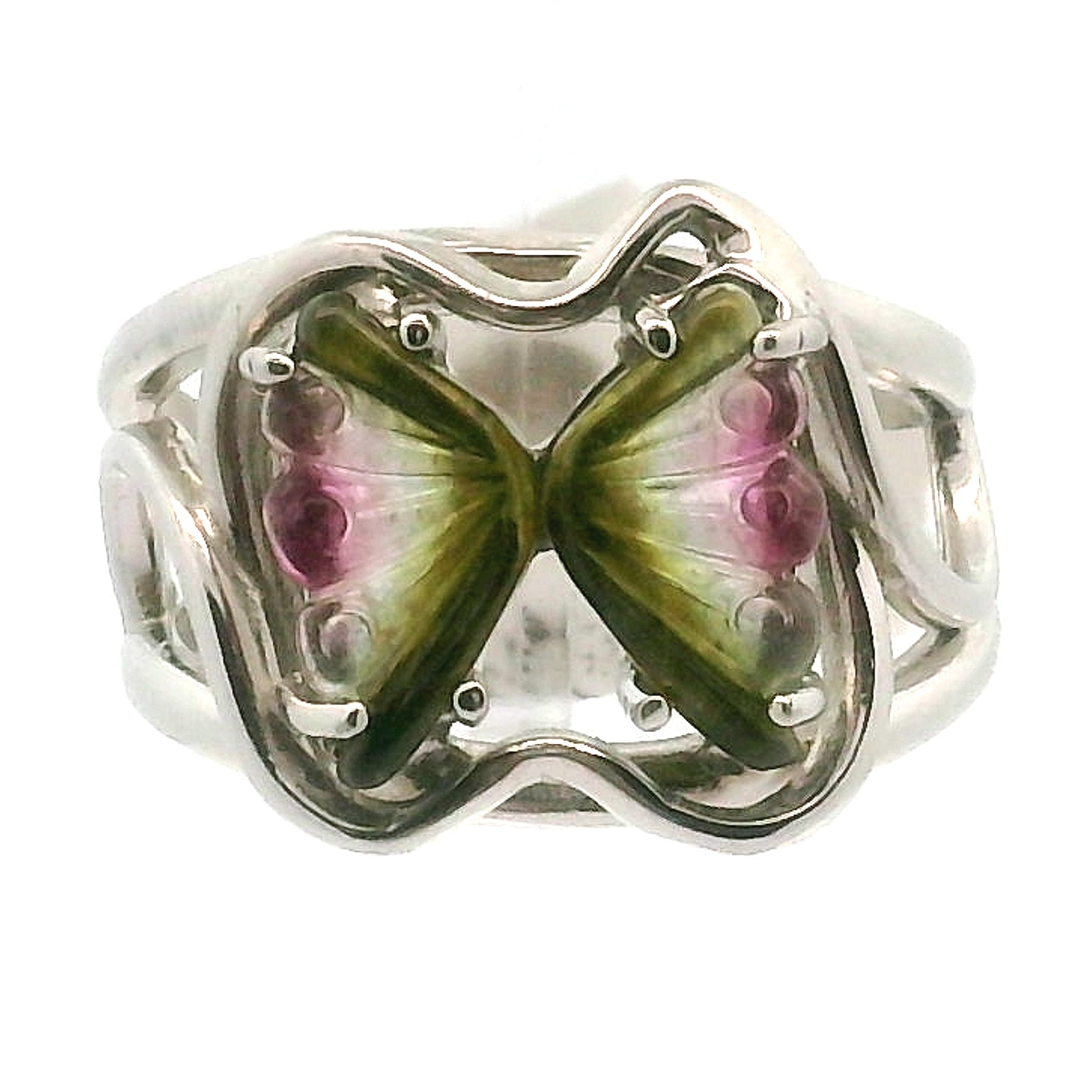 Tourmaline Cuff Ring .925 Silver for Awareness, Communication and Meditation