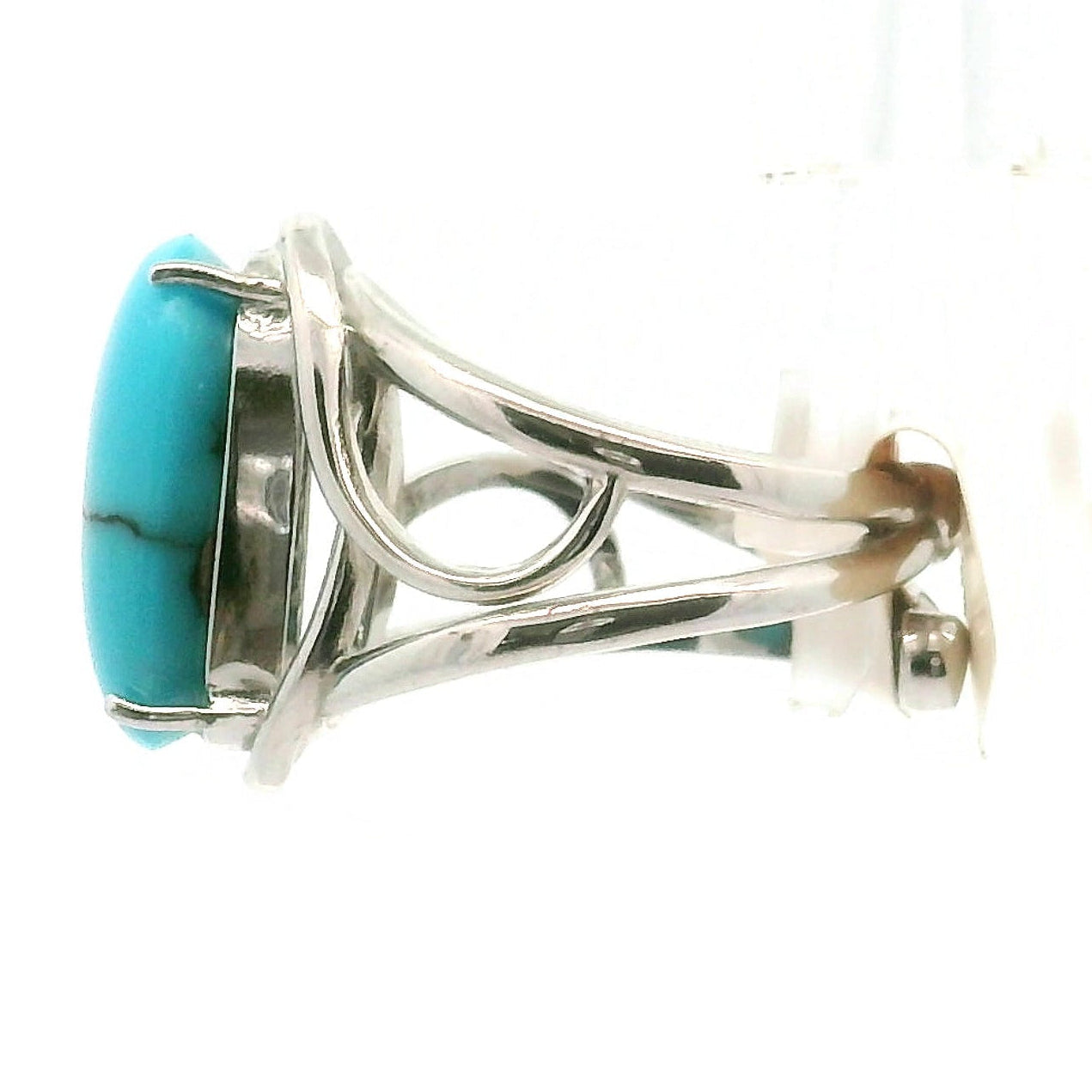 Egyptian Turquoise Adjustable Cuff Ring for Good Luck, Prosperity and Protection