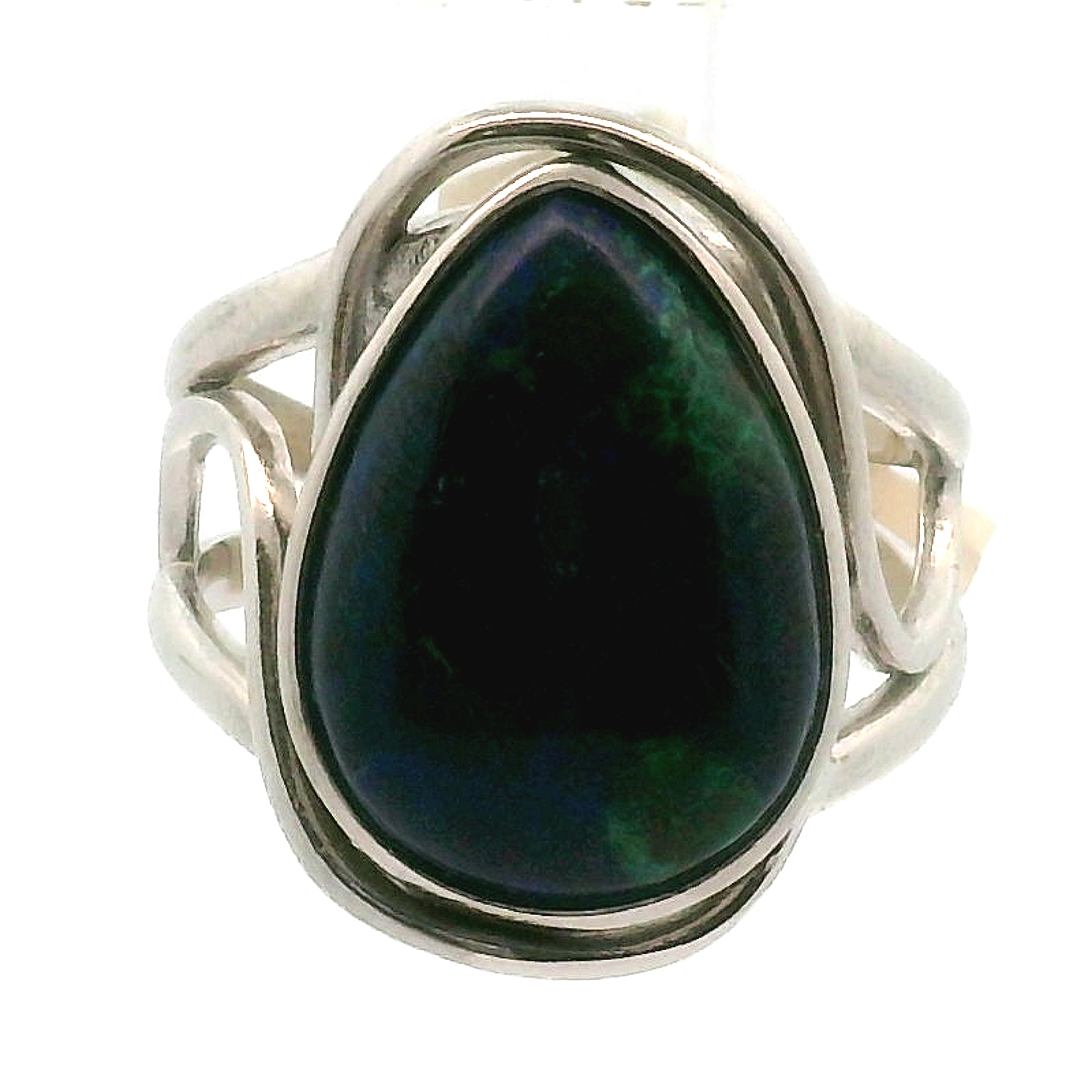 Azurite with Malachite Cuff Ring .925 Silver for Embracing Divine Feminine Power and Healing